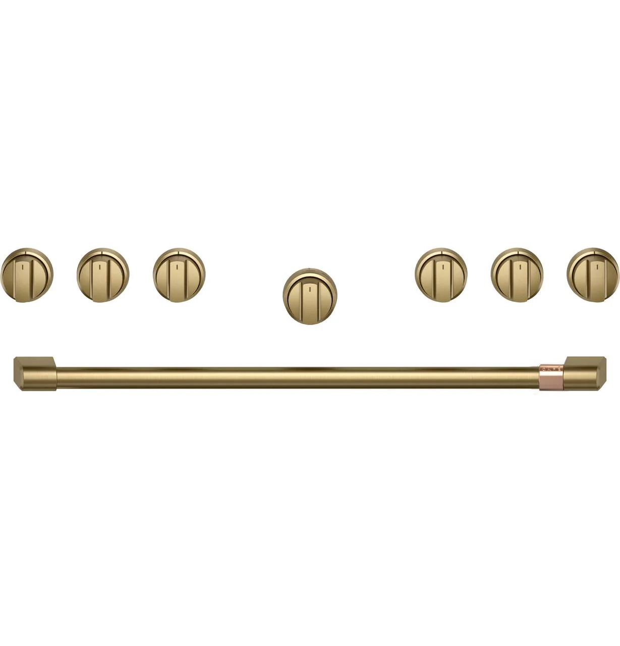 Cafe CXPR6HKPTCG CAF(EBACK)™ 36" Brushed Brass Handle & Knob Set for Pro Range and Rangetop