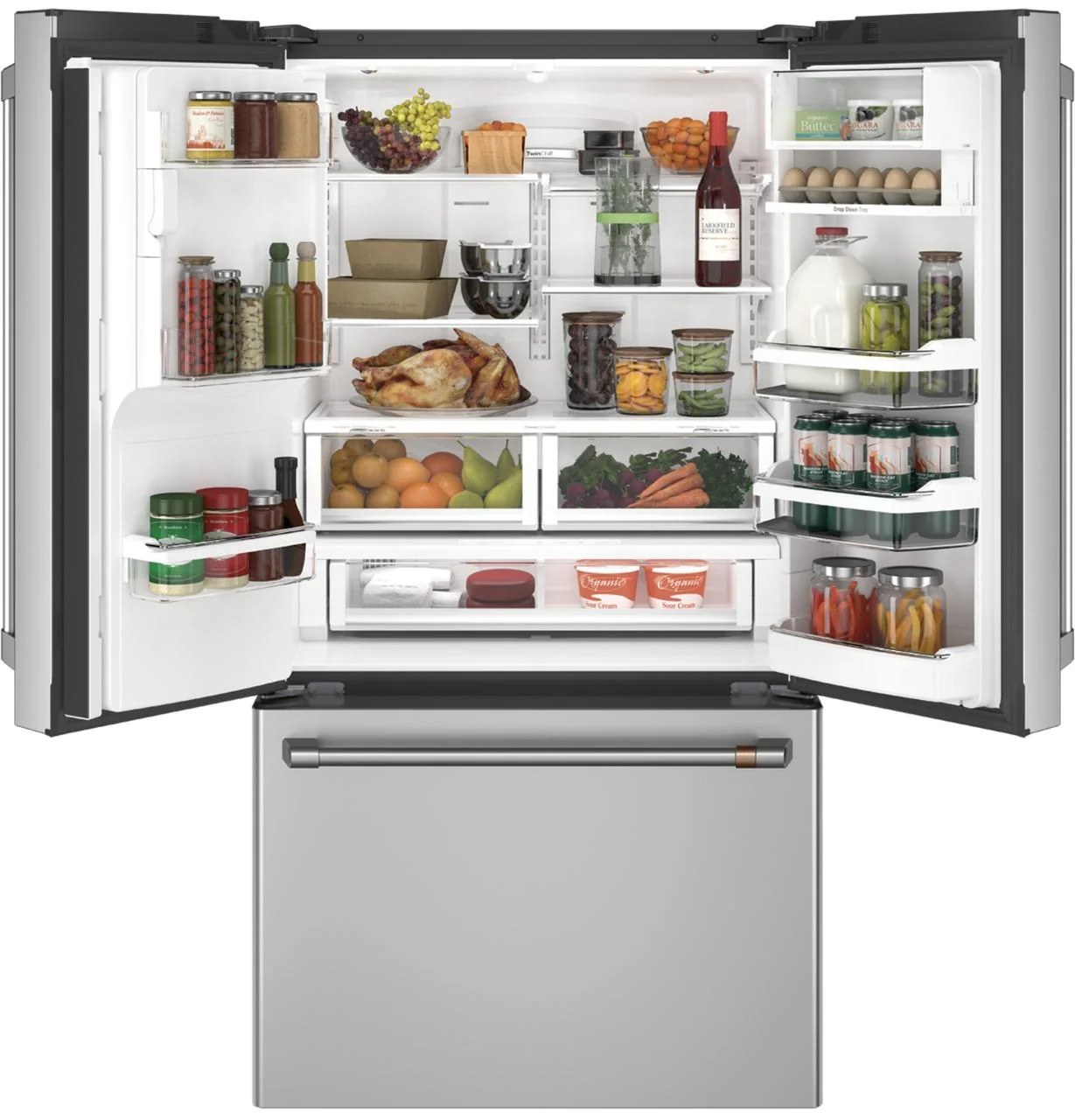 Cafe CYE22UP2MS1 CAF(EBACK)™ ENERGY STAR® 22.1 Cu. Ft. Smart Counter-Depth French-Door Refrigerator with Keurig® K-Cup® Brewing System - Image 4
