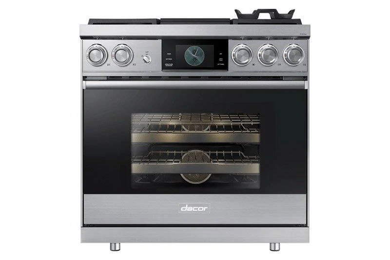 Dacor DOP36M94DLM 36" Pro Dual-Fuel Steam Range, Graphite Stainless Steel, Natural Gas - Image 4