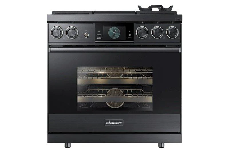 Dacor DOP36M94DPM 36" Pro Dual-Fuel Steam Range, Graphite Stainless Steel, Liquid Propane - Image 2