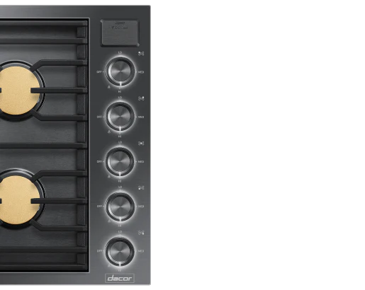 Dacor DTG36M955FM 36" Gas Cooktop, Graphite Stainless Steel, Natural Gas - Image 3