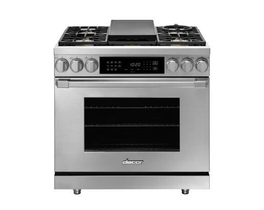 Dacor HDPR36SLP Dual Fuel Pro Range, Silver Stainless Steel, Liquid Propane - Image 3