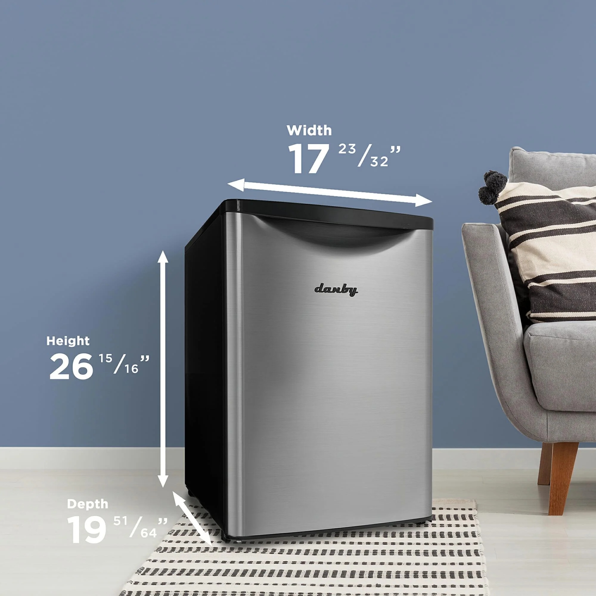 DAR026A2BSLDB Danby 2.6 cu. ft. Compact Fridge in Stainless Steel Look - Image 5