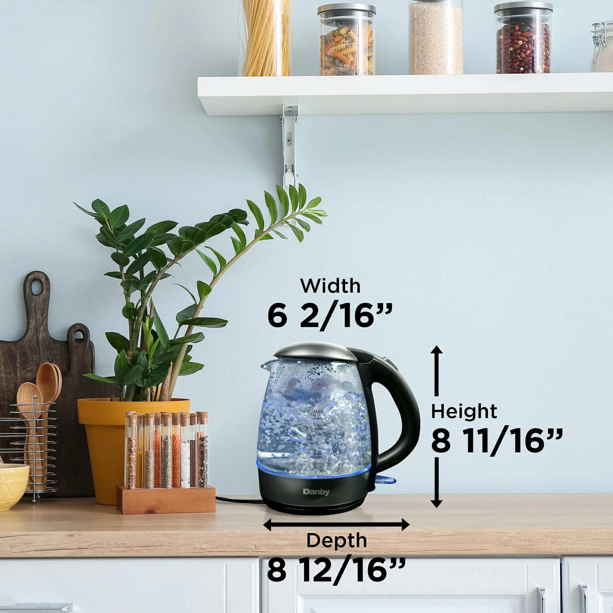 DBKT12013BD11 Danby 1.2L Glass Kettle in Black - Image 10
