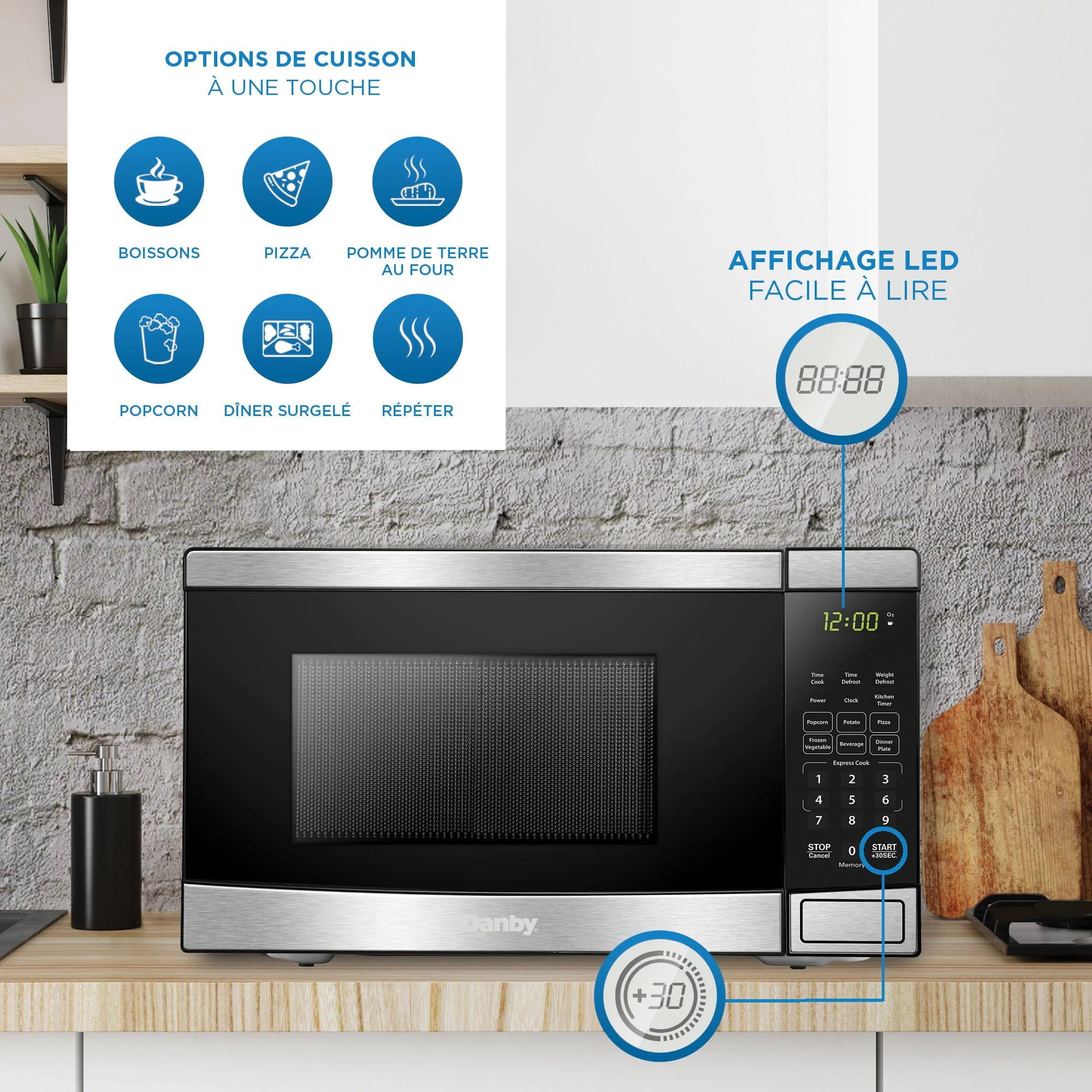 Danby 0.7 cu. ft. Countertop Microwave in Stainless Steel - Image 4