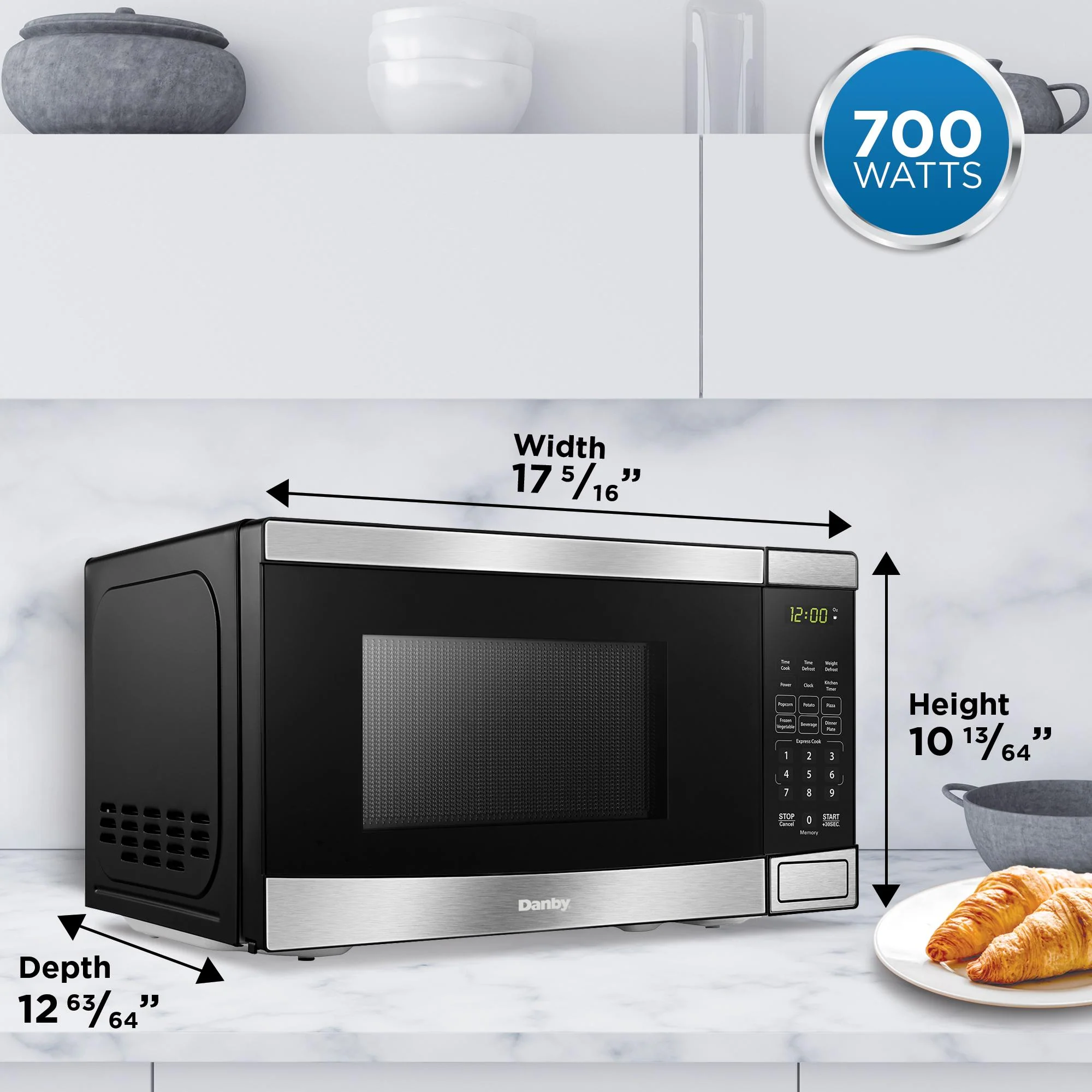 Danby 0.7 cu. ft. Countertop Microwave in Stainless Steel - Image 7