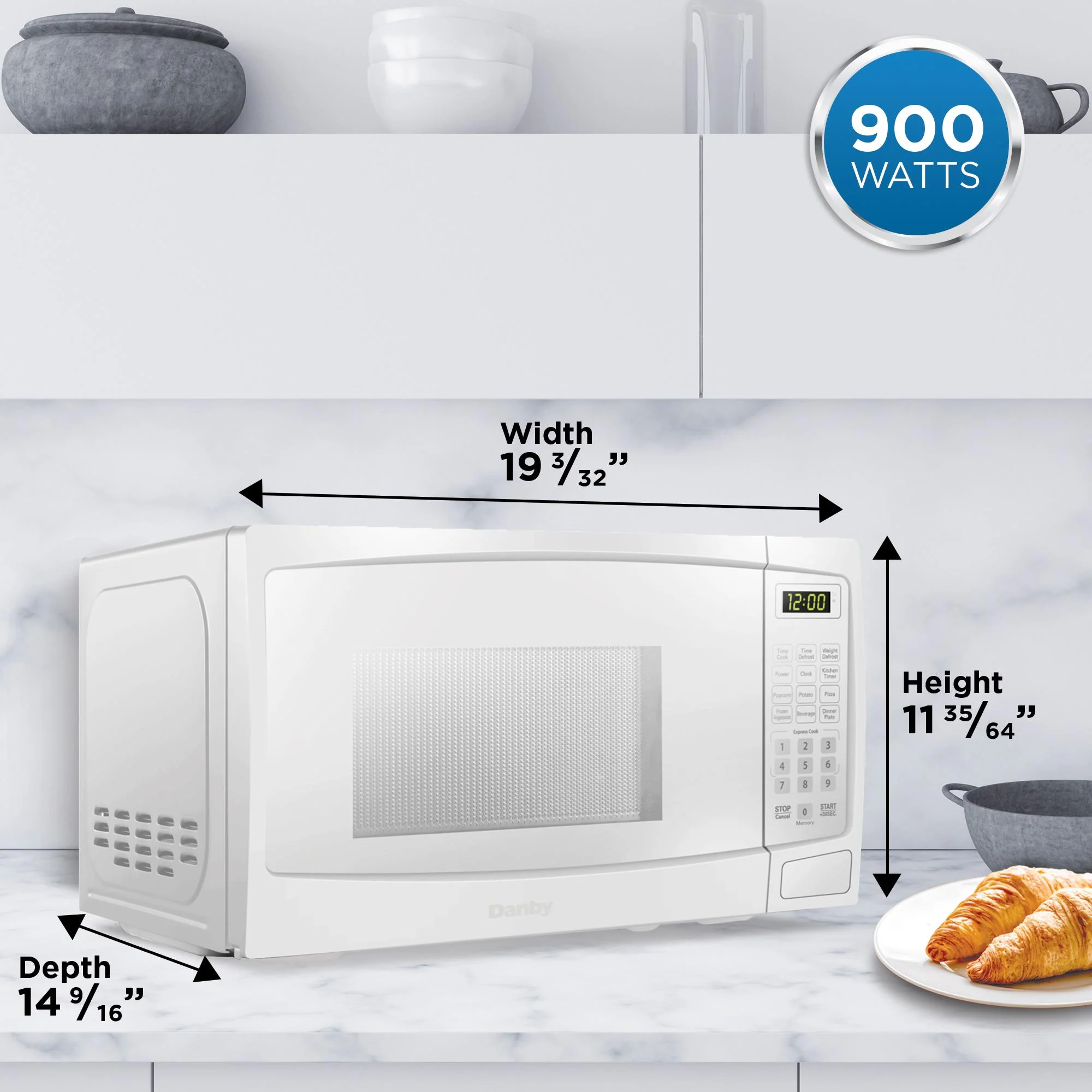 Danby 0.9 cu. ft. Countertop Microwave in White - Image 13