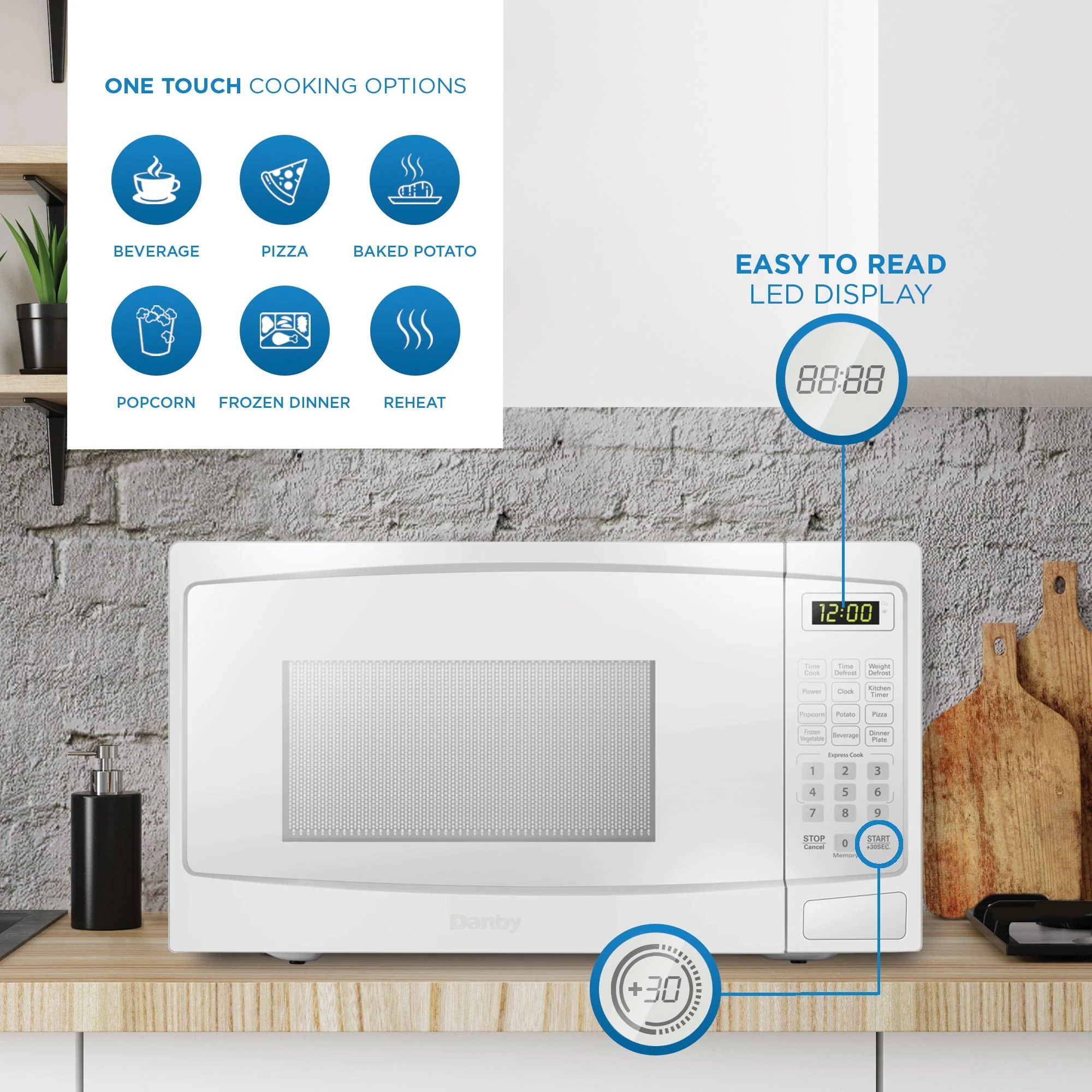 Danby 0.9 cu. ft. Countertop Microwave in White - Image 8