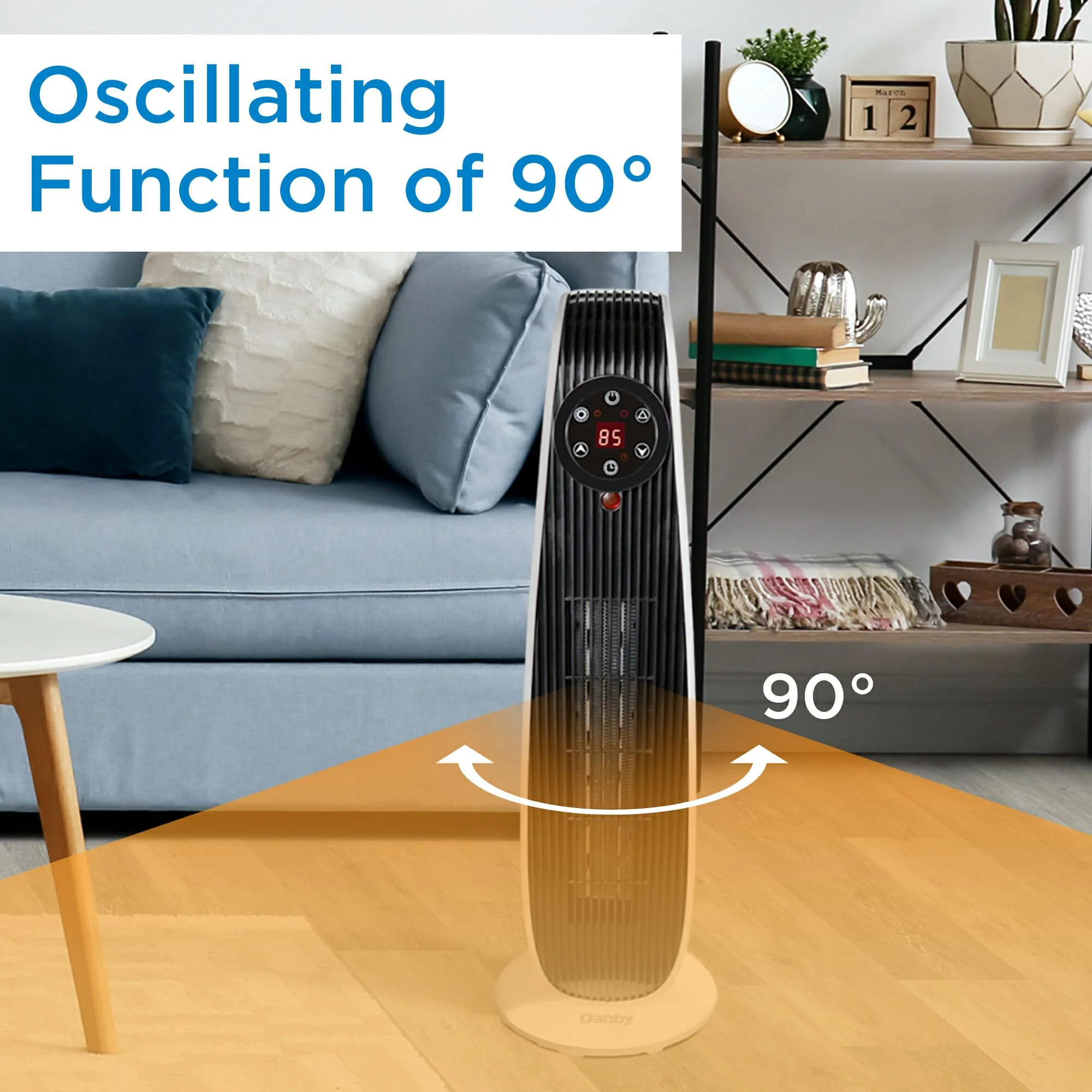 DBSH02213WD13 Danby 1500W Adjustable Oscillating Heater 22 in White - Image 6