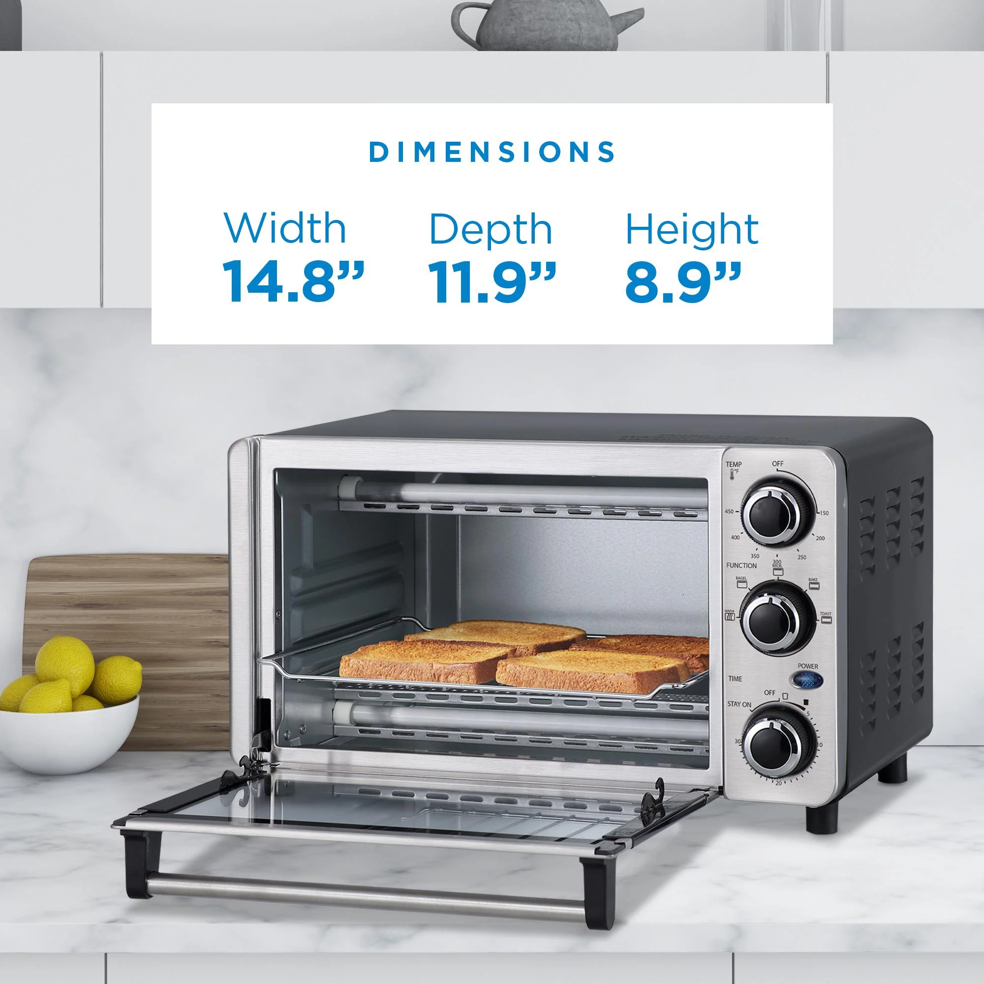 DBTO0412BBSS Danby 0.4 cu. ft./12L 4 Slice Countertop Toaster Oven in Stainless Steel - Image 7