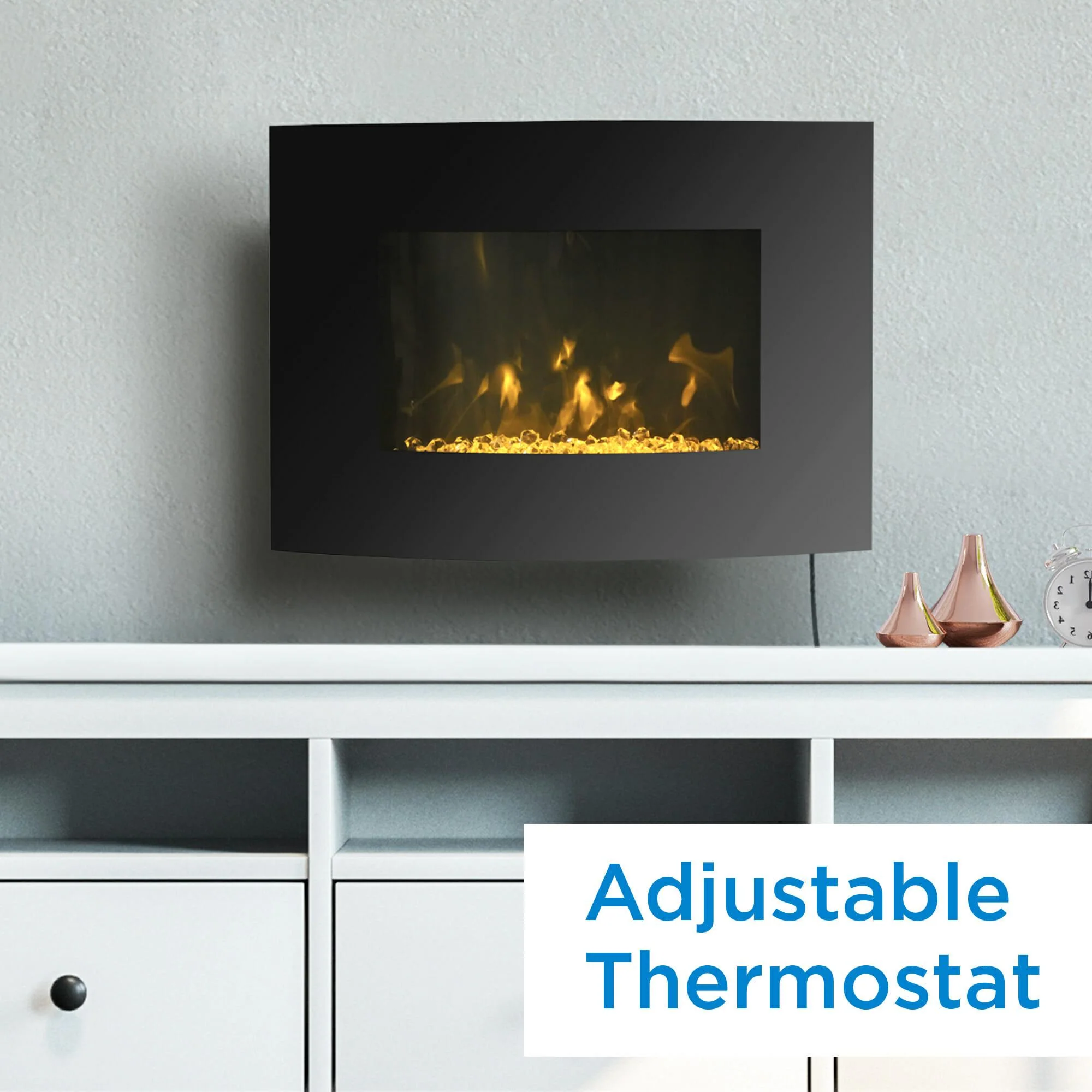 DDEF02213BD13 Danby Designer 22 Wall Mount Electric Fireplace in Black - Image 10