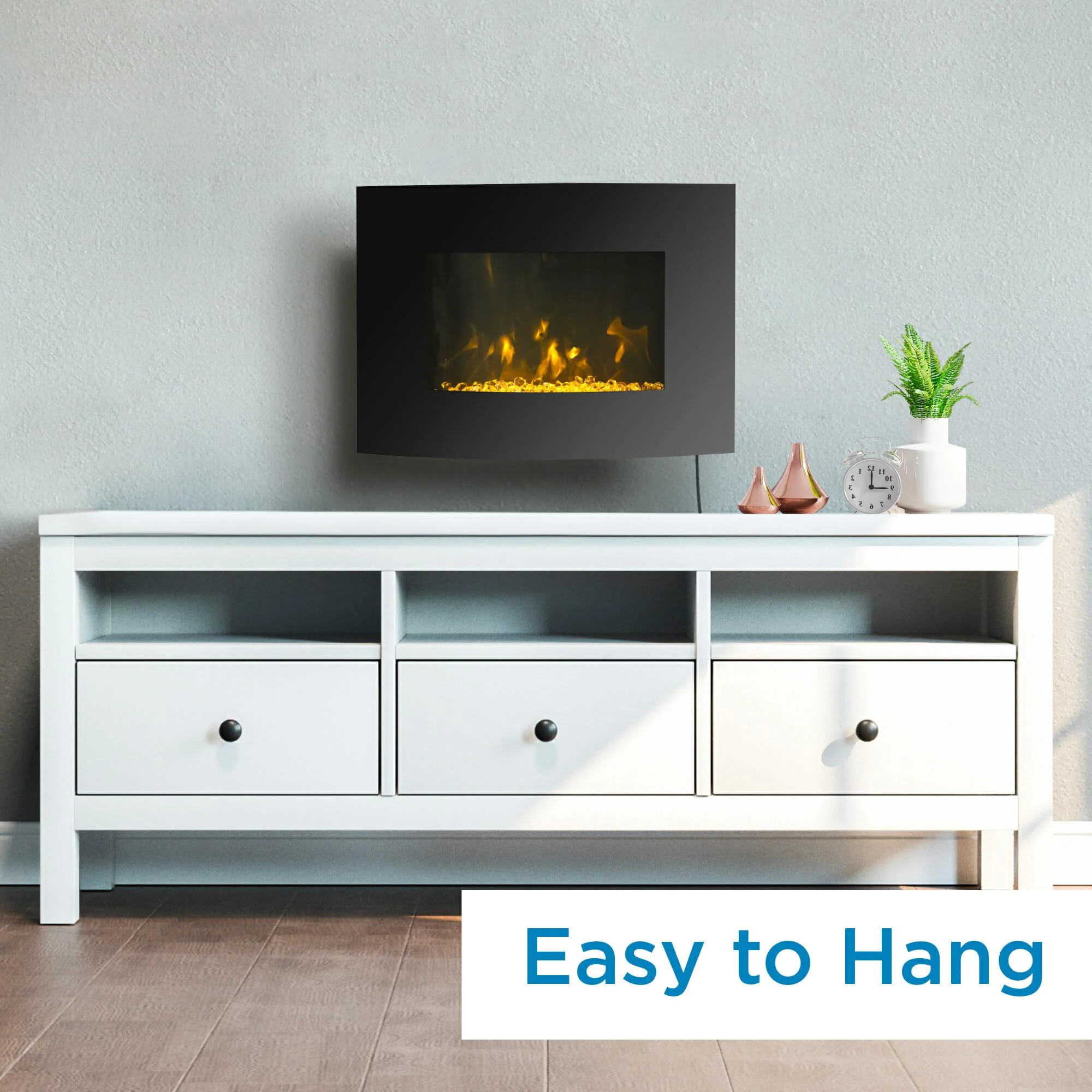 DDEF02213BD13 Danby Designer 22 Wall Mount Electric Fireplace in Black - Image 5
