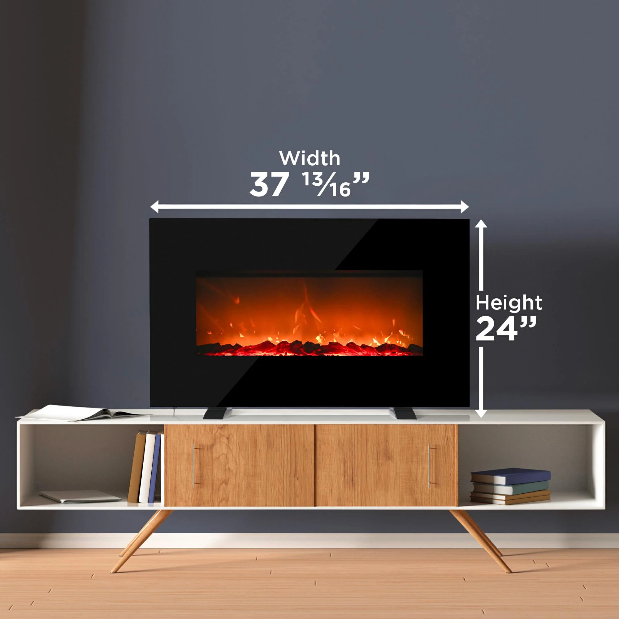 DDEF03813BD13 Danby Designer 38 Wall Mount Electric Fireplace in Black - Image 12