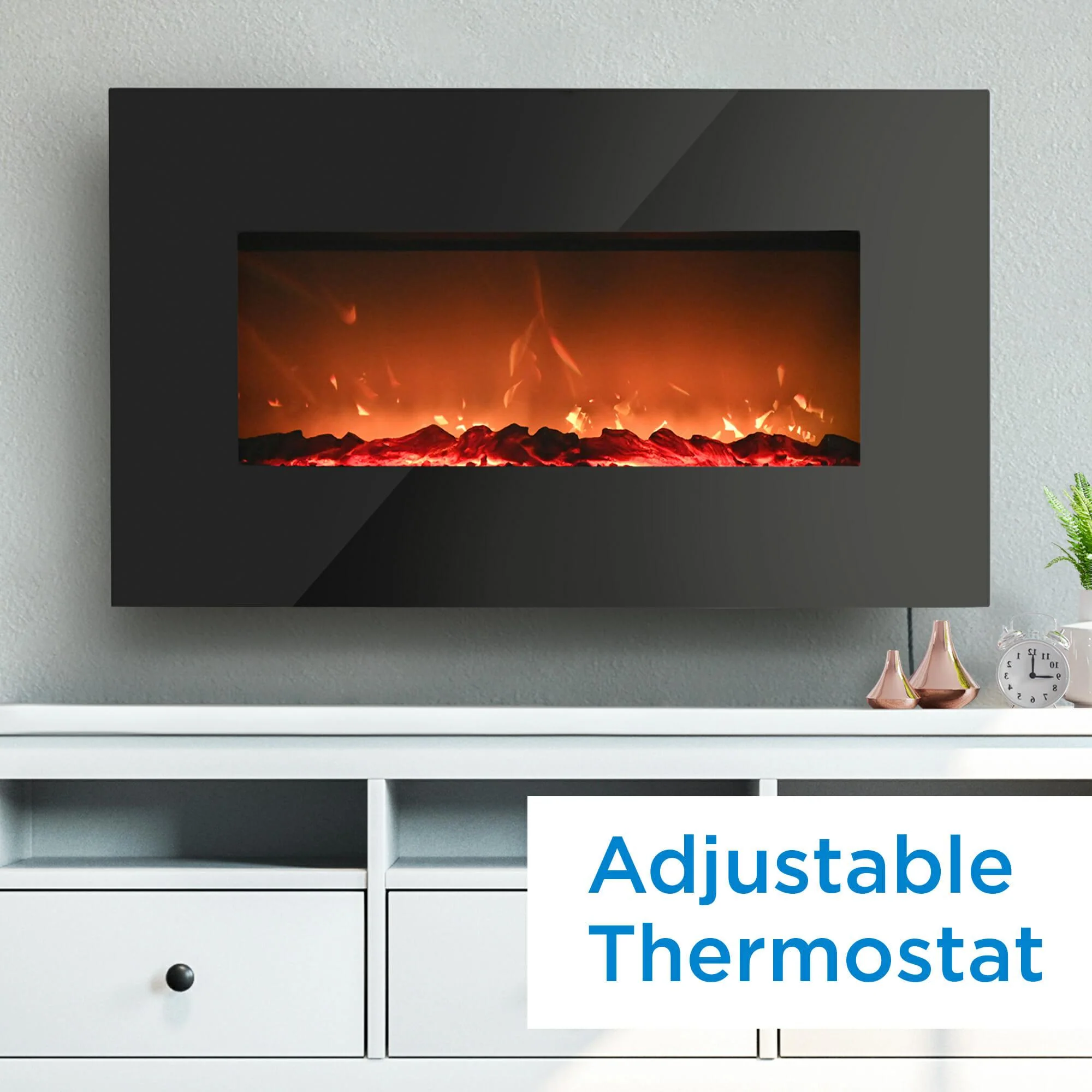 DDEF03813BD13 Danby Designer 38 Wall Mount Electric Fireplace in Black - Image 8