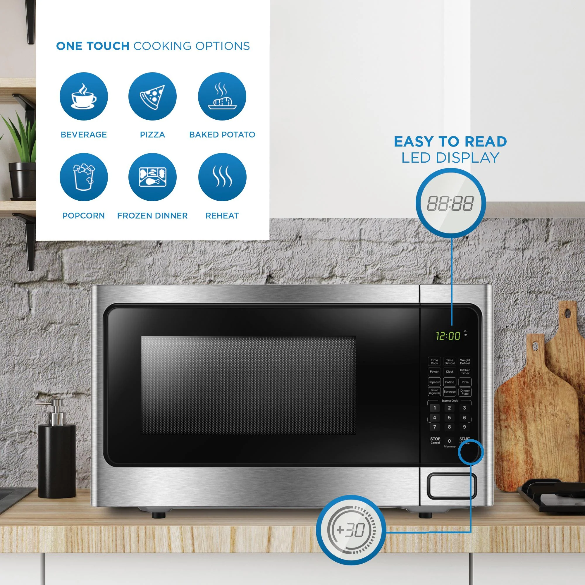 DDMW1125BBS Danby Designer 1.1 cu. ft. Countertop Microwave in Stainless Steel - Image 4