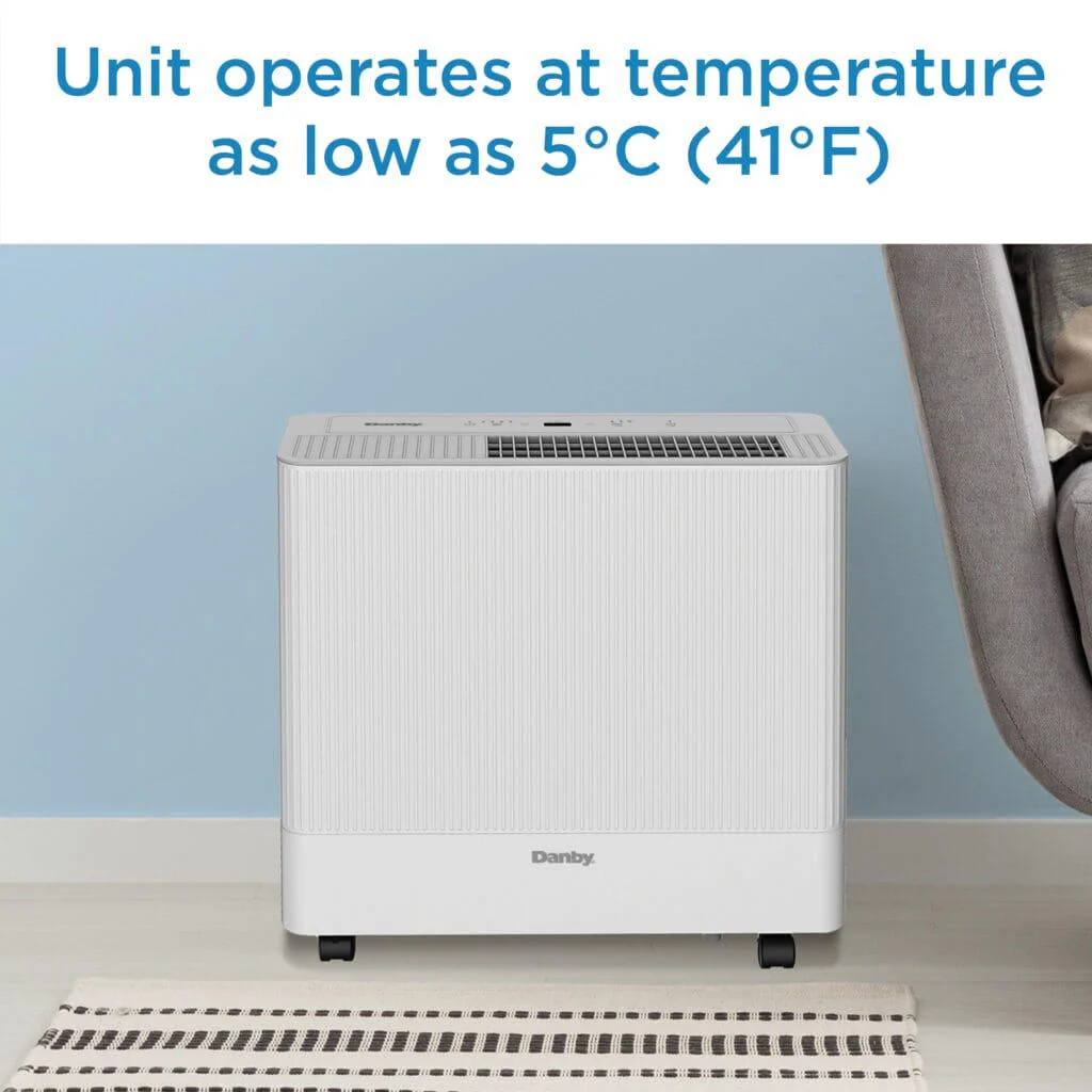 DDR050BSWDB Danby 50 Pint Dehumidifier with Wi-Fi in White - Image 8