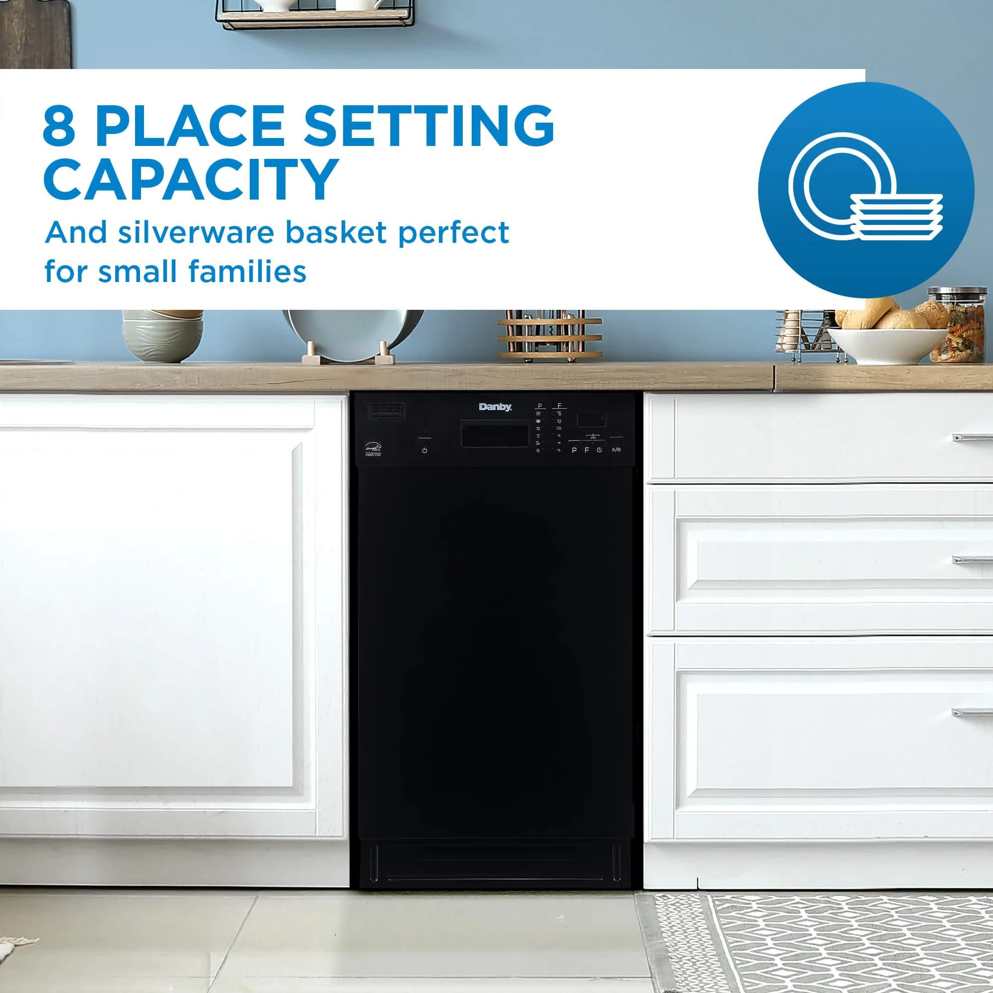Danby 18" Wide Built-in Dishwasher in Black - Image 4