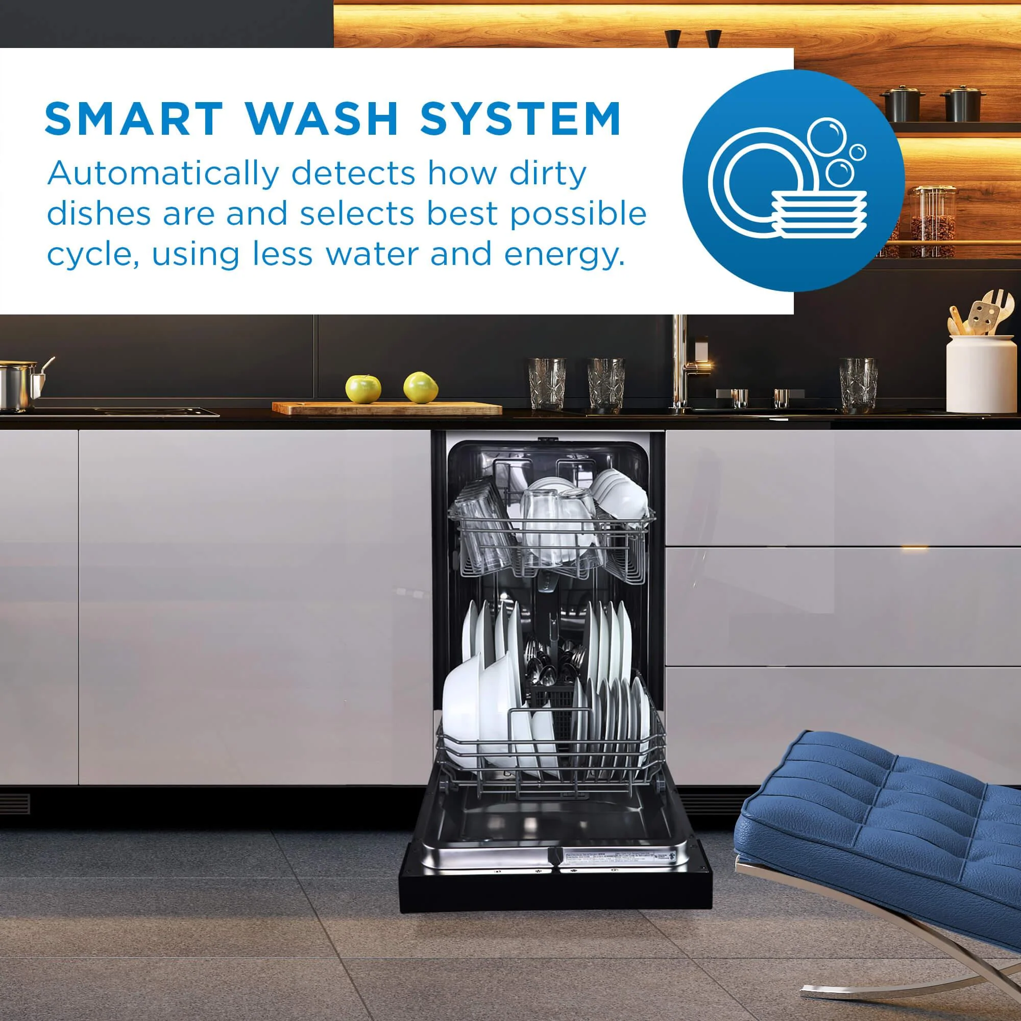 Danby 18" Wide Built-in Dishwasher in Black - Image 8