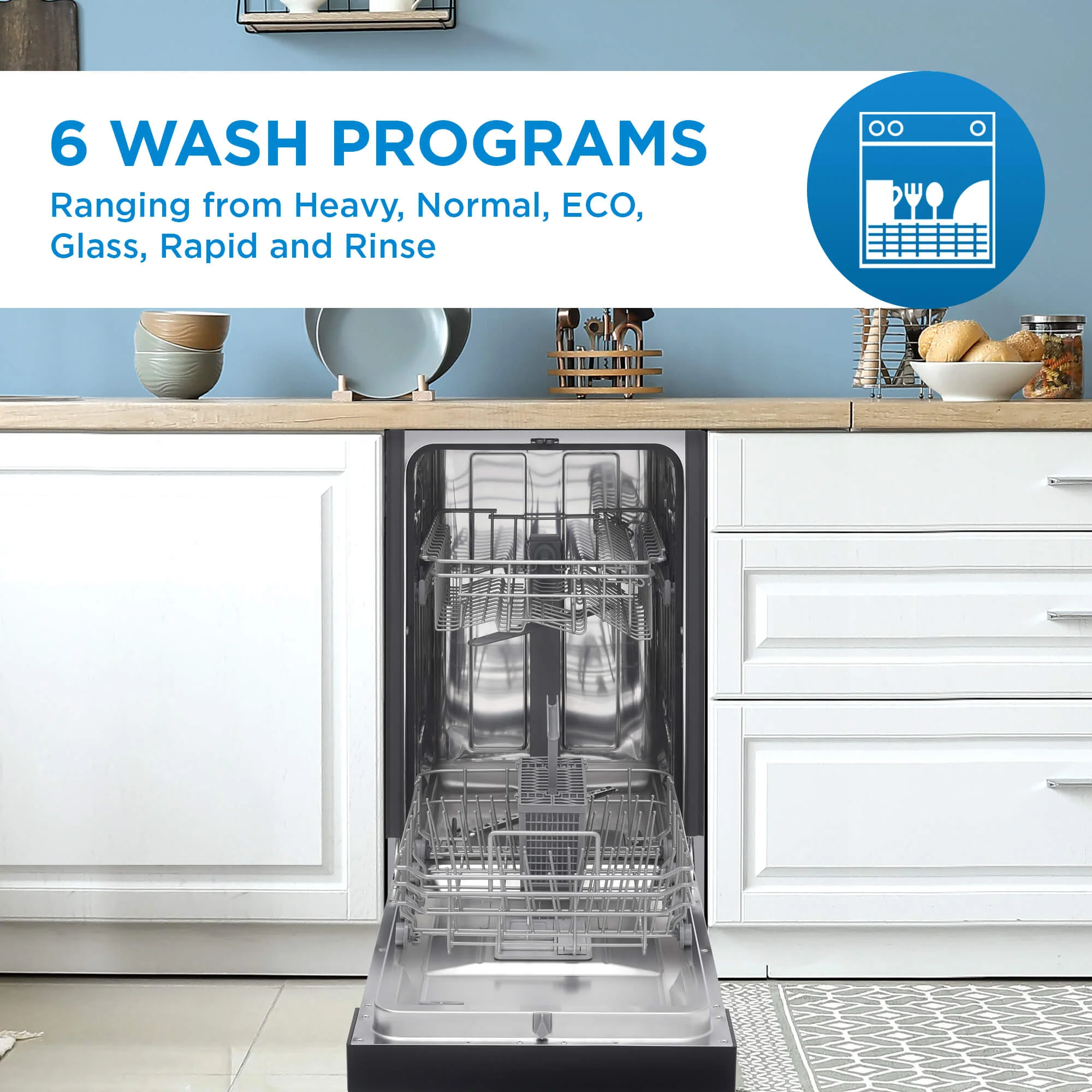 Danby 18" Wide Built-in Dishwasher in Stainless Steel - Image 7