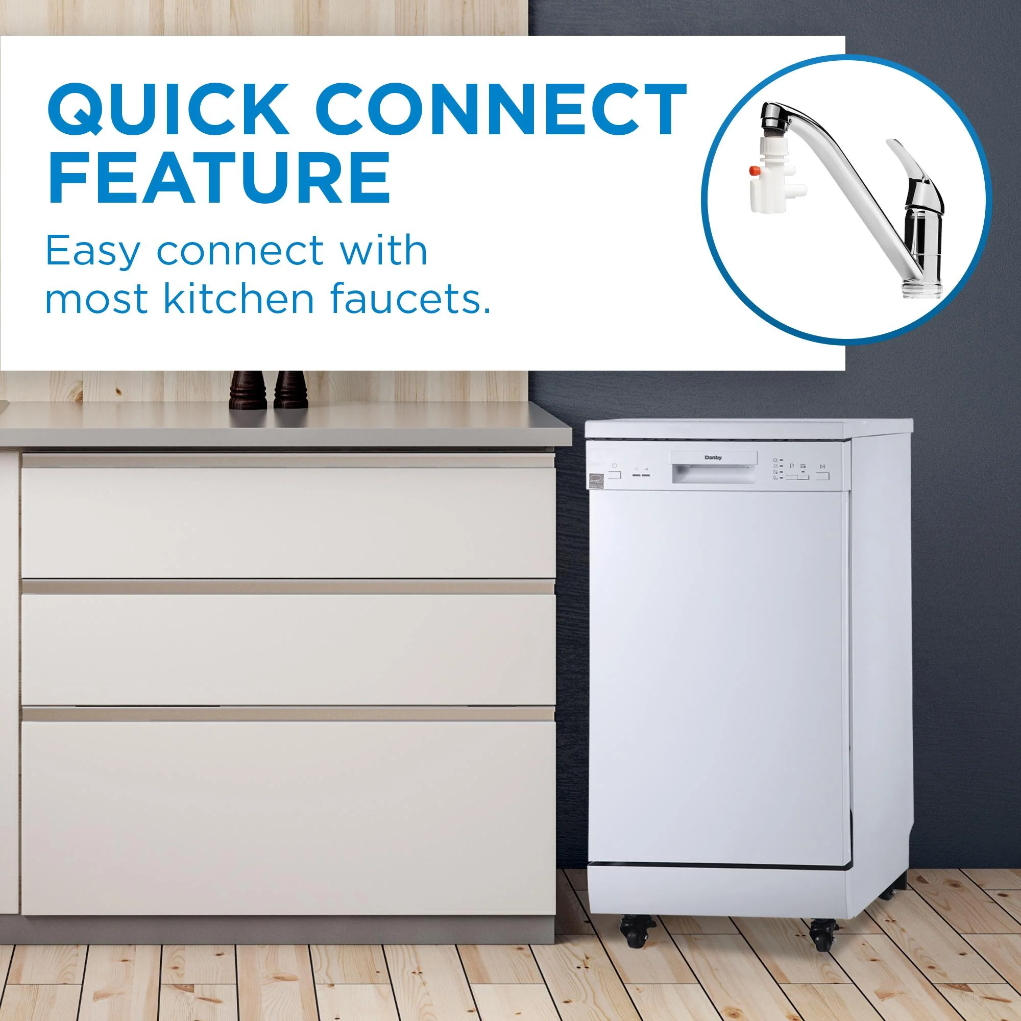 DDW1805EWP Danby 18 Wide Portable Dishwasher in White - Image 9