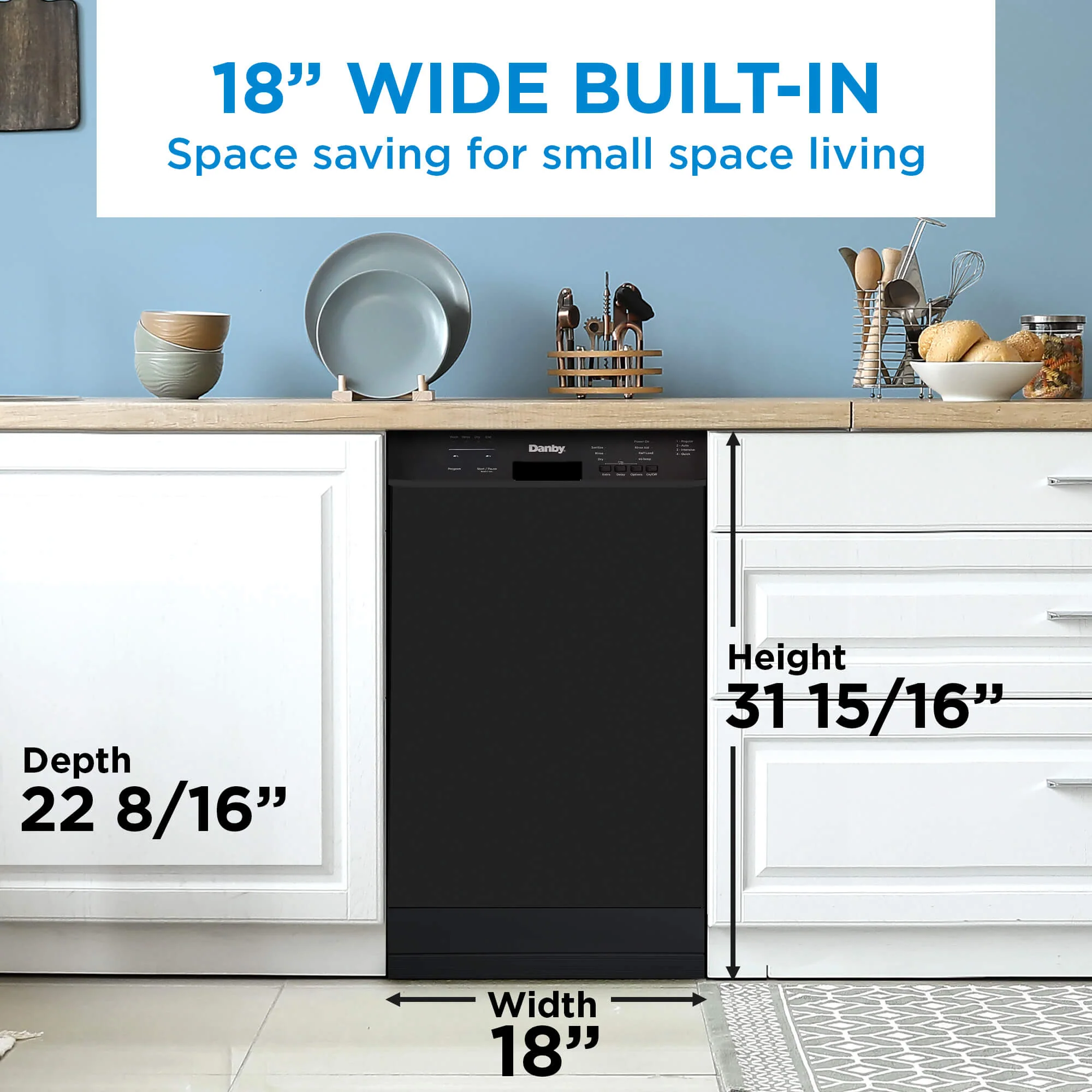 DDW18D1EB Danby 18 Wide Built-in Dishwasher in Black - Image 13