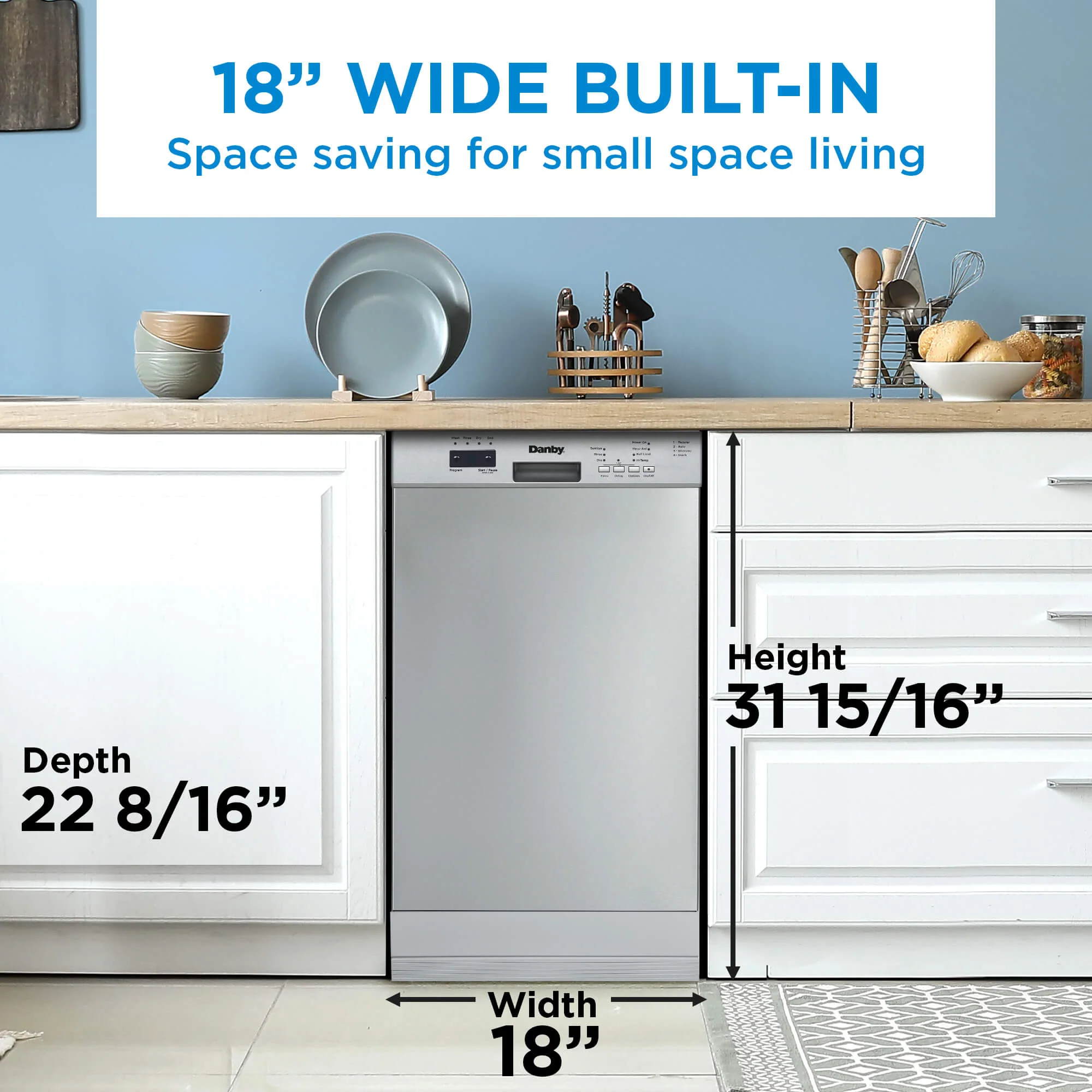 DDW18D1ESS Danby 18 Wide Built-in Dishwasher in Stainless Steel - Image 15
