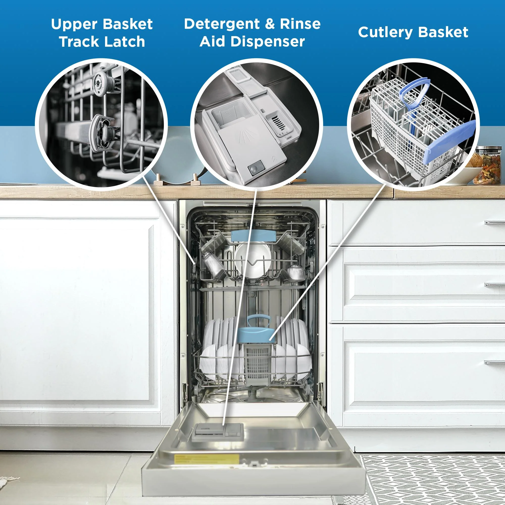 DDW18D1EW Danby 18 Wide Built-in Dishwasher in White - Image 4