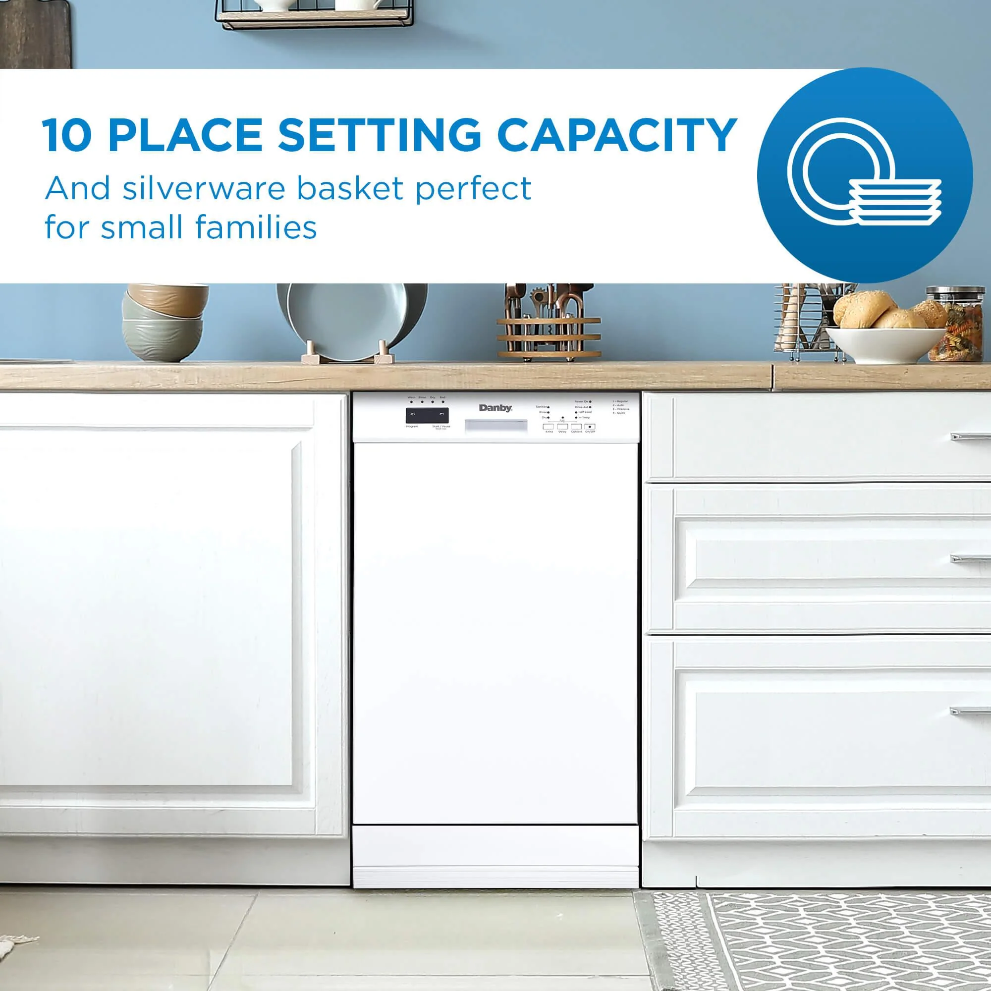 DDW18D1EW Danby 18 Wide Built-in Dishwasher in White - Image 9