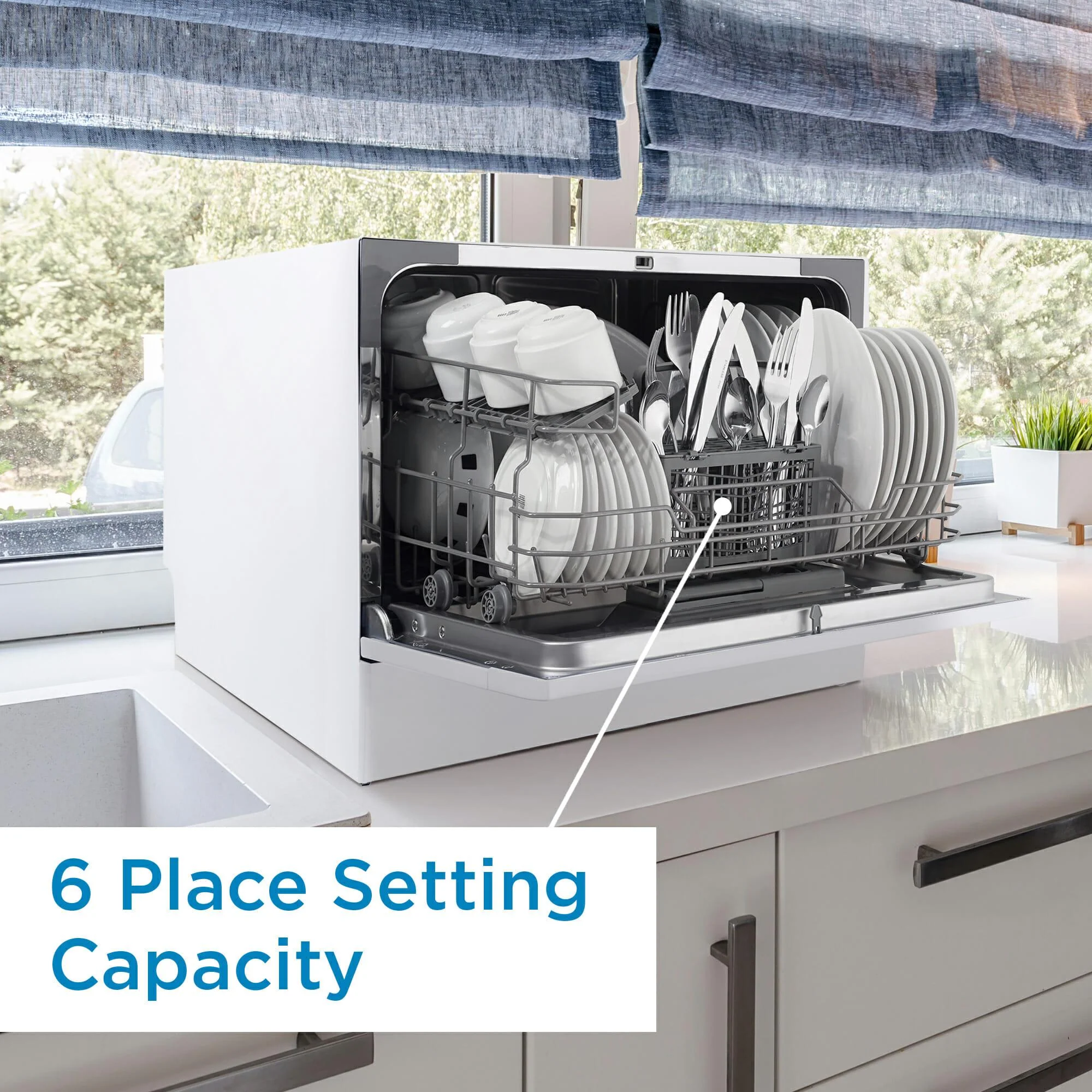 DDW621WDB Danby 6 Place Setting Countertop Dishwasher in White - Image 9