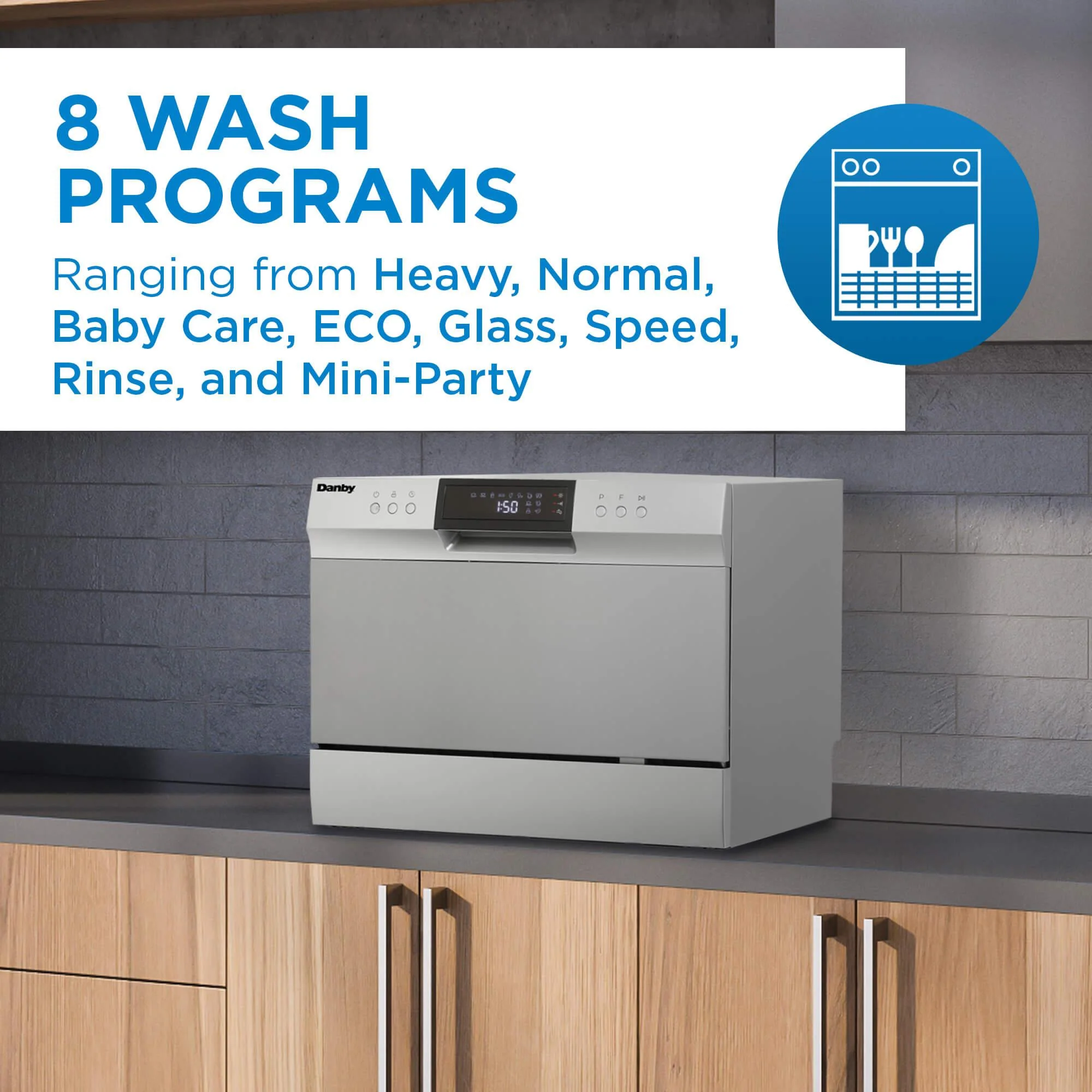 DDW631SDB Danby 6 Place Setting Countertop Dishwasher in Silver - Image 5