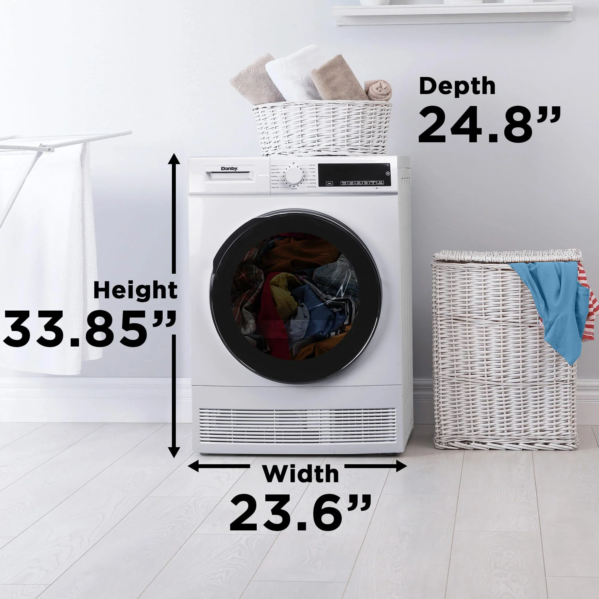 DDY040D4WDB Danby 24-inch, 4.0 cu ft. Stackable Compact Condensing Sensor Dryer in White - Image 19