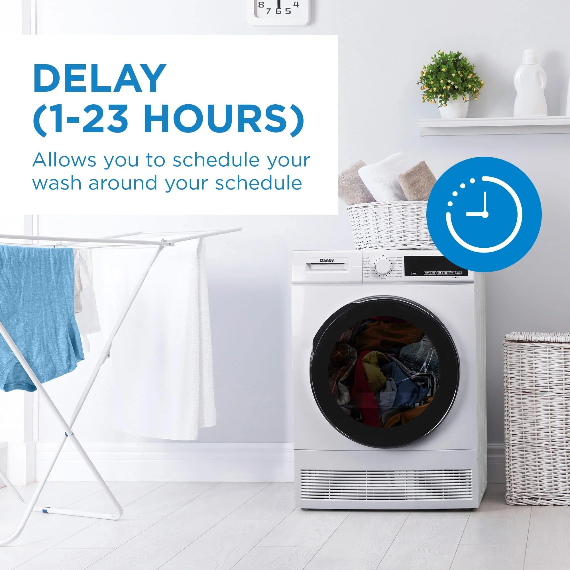 DDY040D4WDB Danby 24-inch, 4.0 cu ft. Stackable Compact Condensing Sensor Dryer in White - Image 7