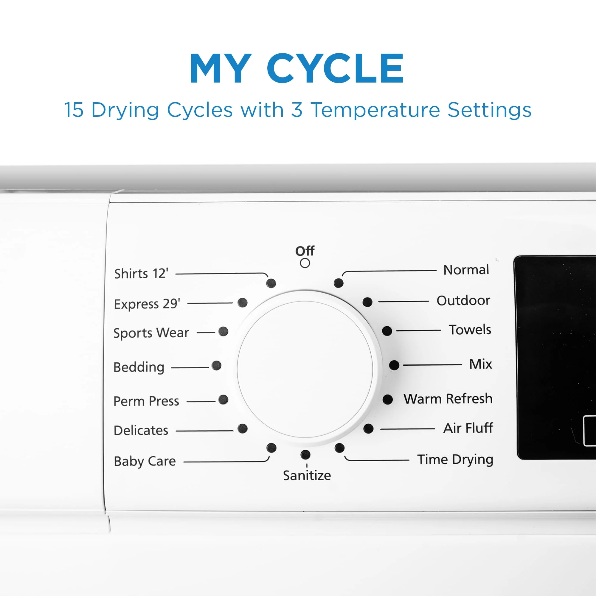 DDY040D4WDB Danby 24-inch, 4.0 cu ft. Stackable Compact Condensing Sensor Dryer in White - Image 9