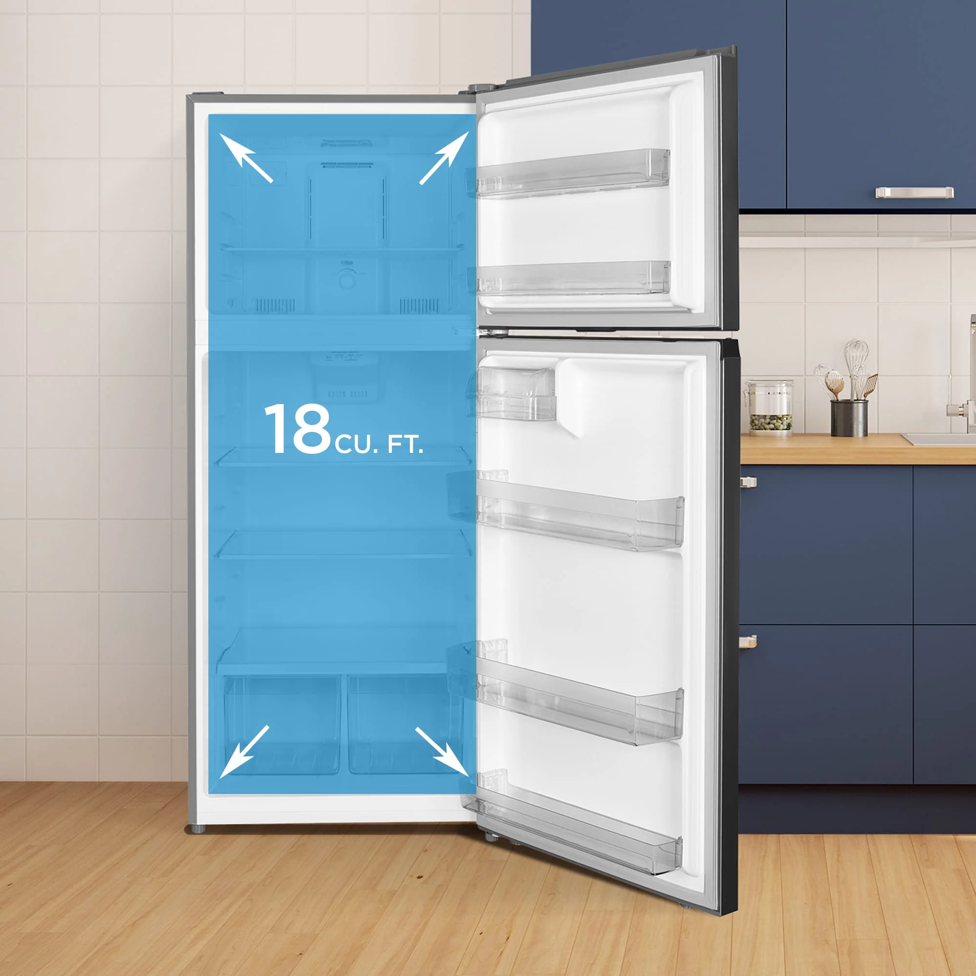 DFF176B1SLDB Danby 18 cu. ft. Top Mount Refrigerator in Stainless Steel Look - Image 3