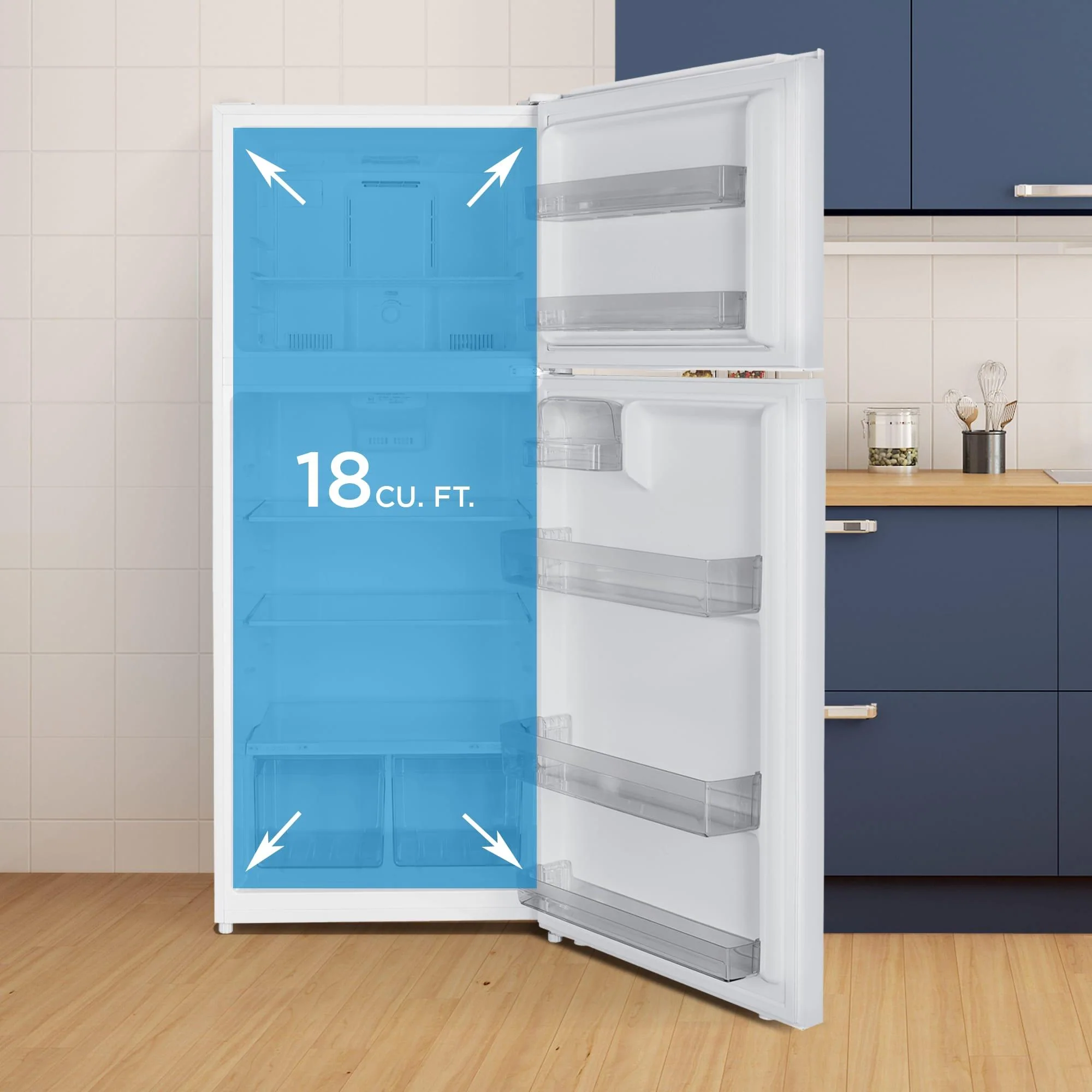 DFF176B1WDB Danby 18 cu. ft. Top Mount Refrigerator in White - Image 3