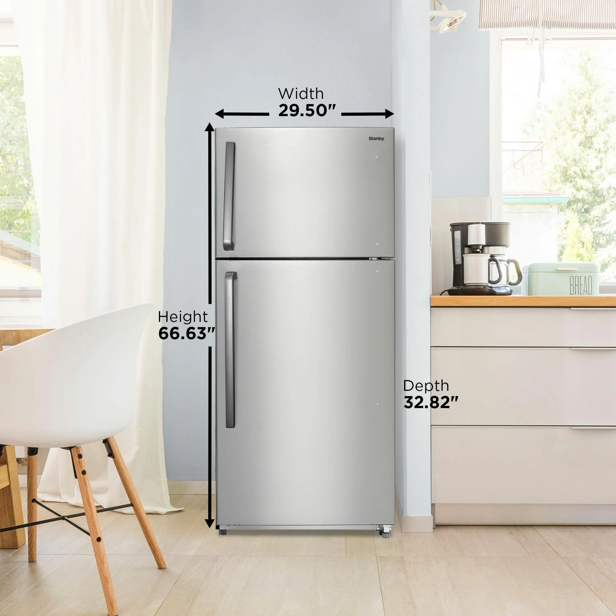 DFF180E2SSDB Danby 18.1 cu. ft. Apartment Size Fridge Top Mount in Stainless Steel - Image 5