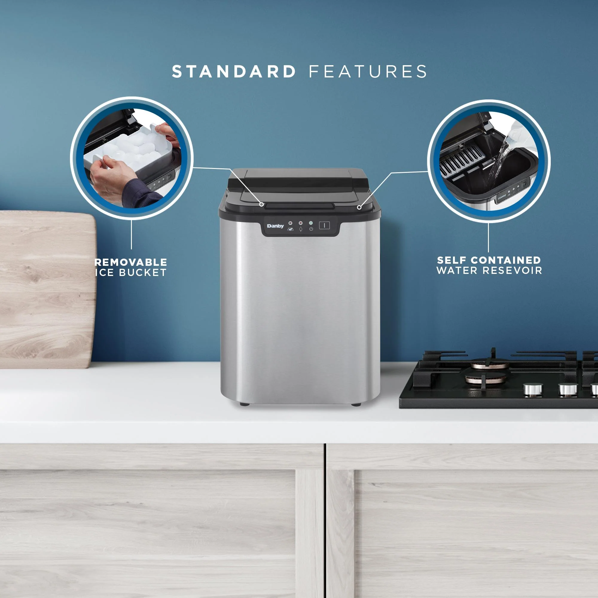 DIM2500SSDB Danby 25 lbs. Countertop Ice Maker in Stainless Steel - Image 6