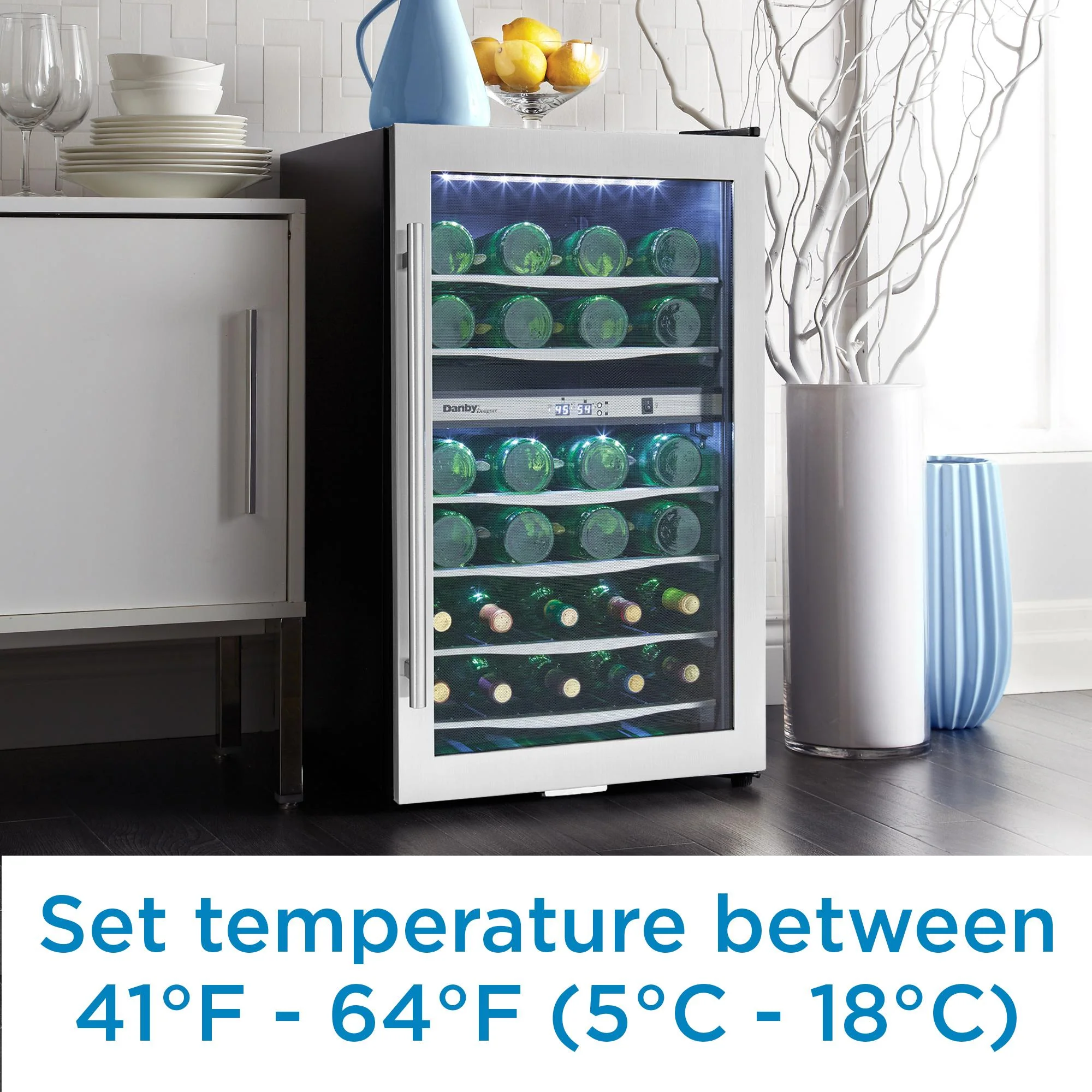 DWC040A3BSSDD Danby 38 Bottle Free-Standing Wine Cooler in Stainless Steel - Image 8