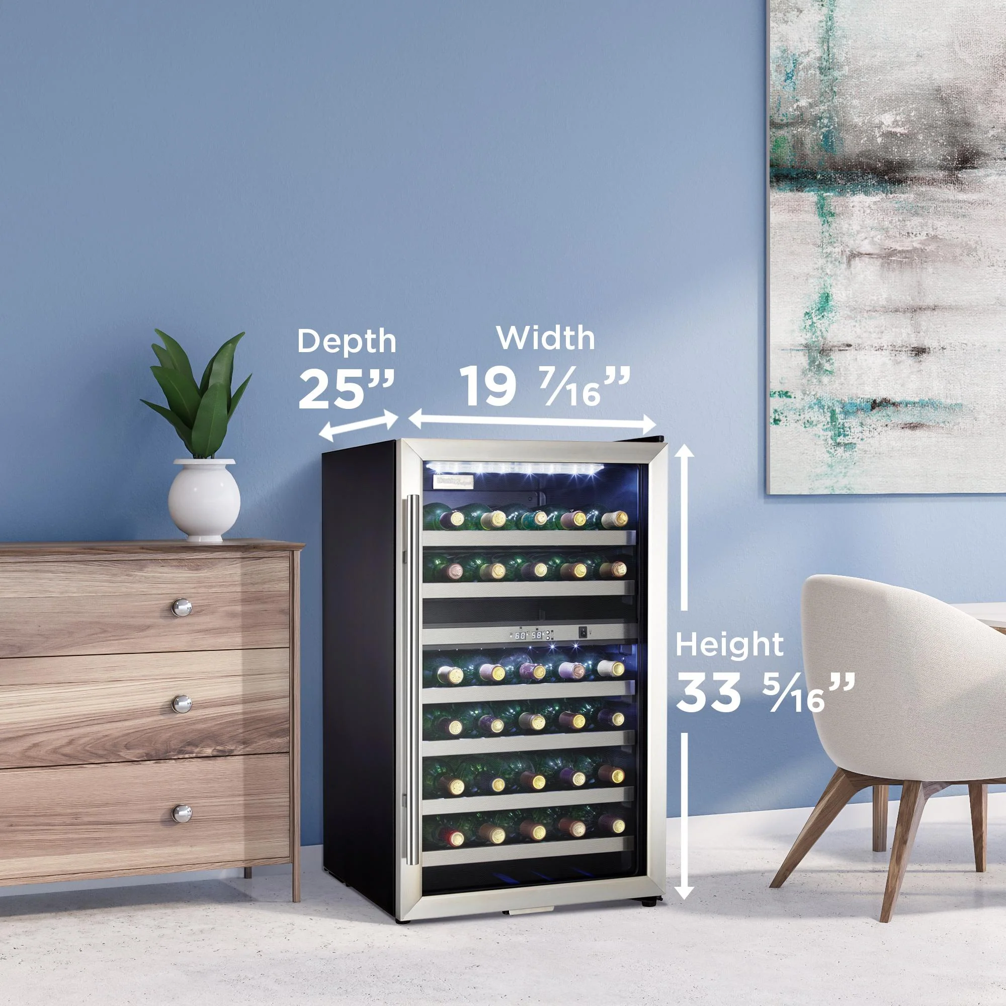 DWC114BLSDD Danby Designer 38 Bottle Free-Standing Wine Cooler in Black Stainless Steel - Image 10