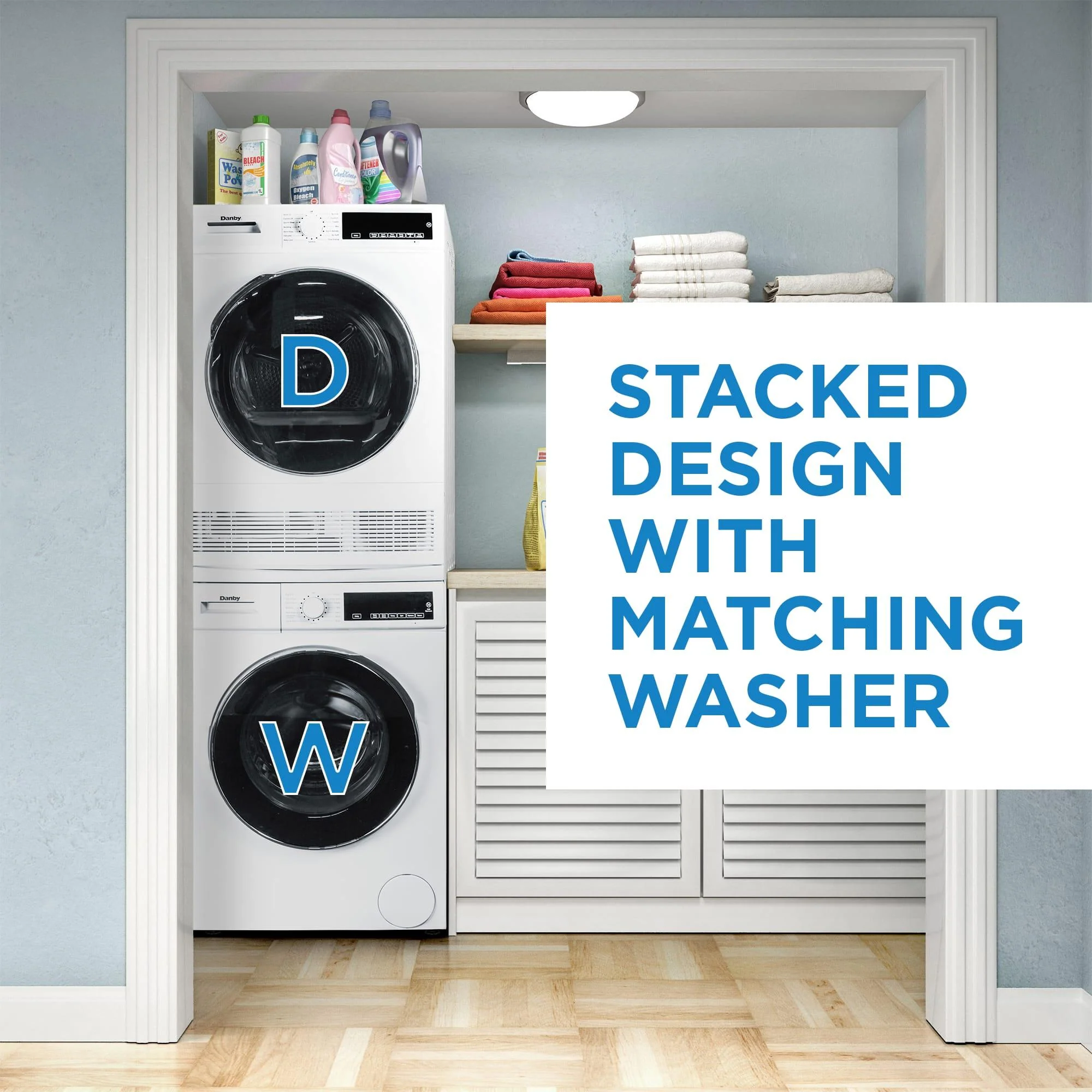 DWM022D3WDB Danby 24 Stackable Front Load Washer with Steam in White - Image 12