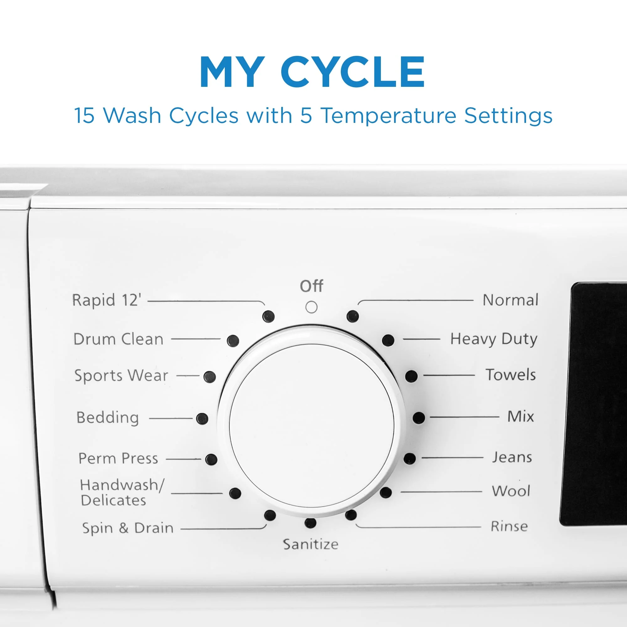 DWM022D3WDB Danby 24 Stackable Front Load Washer with Steam in White - Image 8