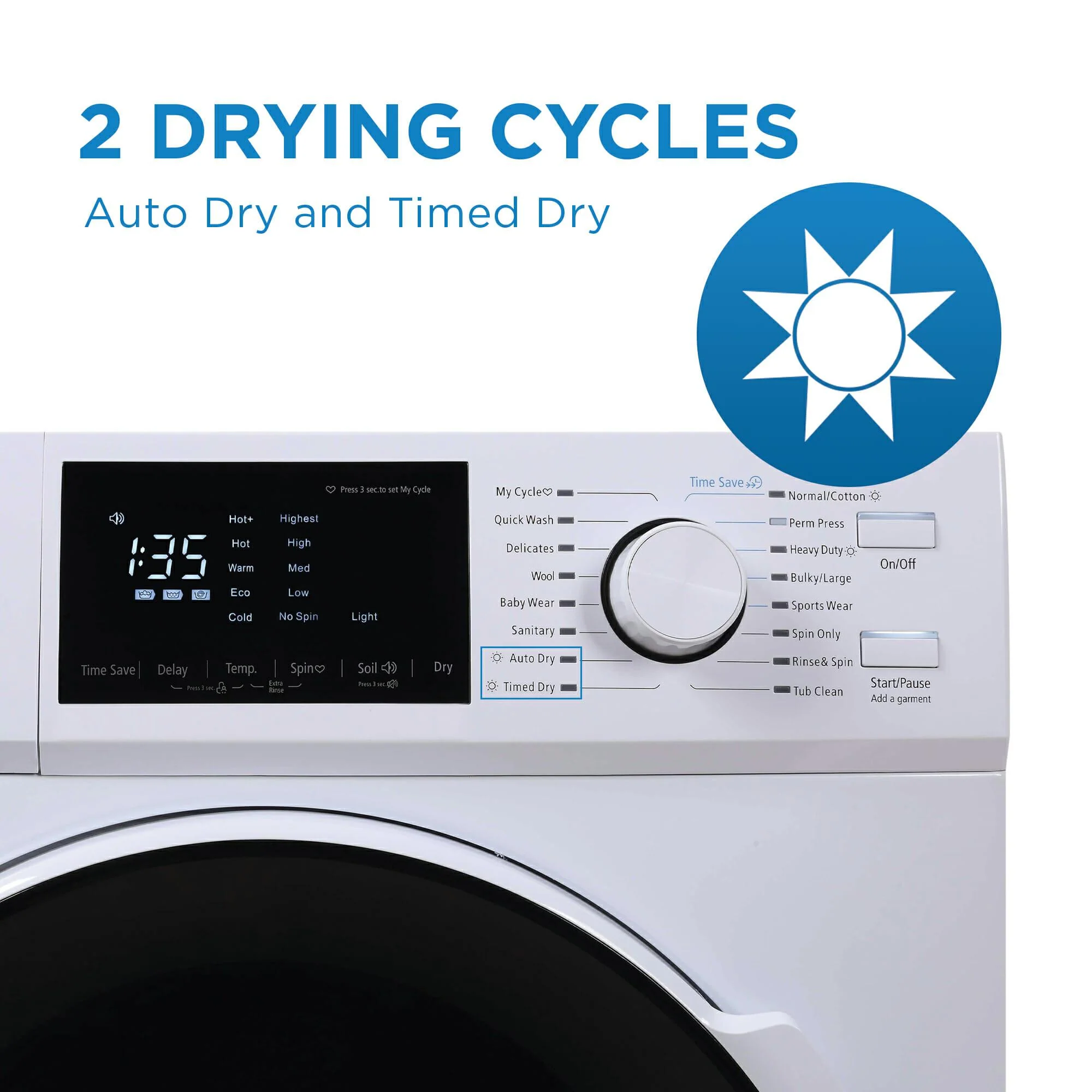 DWM120WDB3 Danby 2.7 cu. ft. All-In-One Ventless Washer/Dryer in White - Image 3