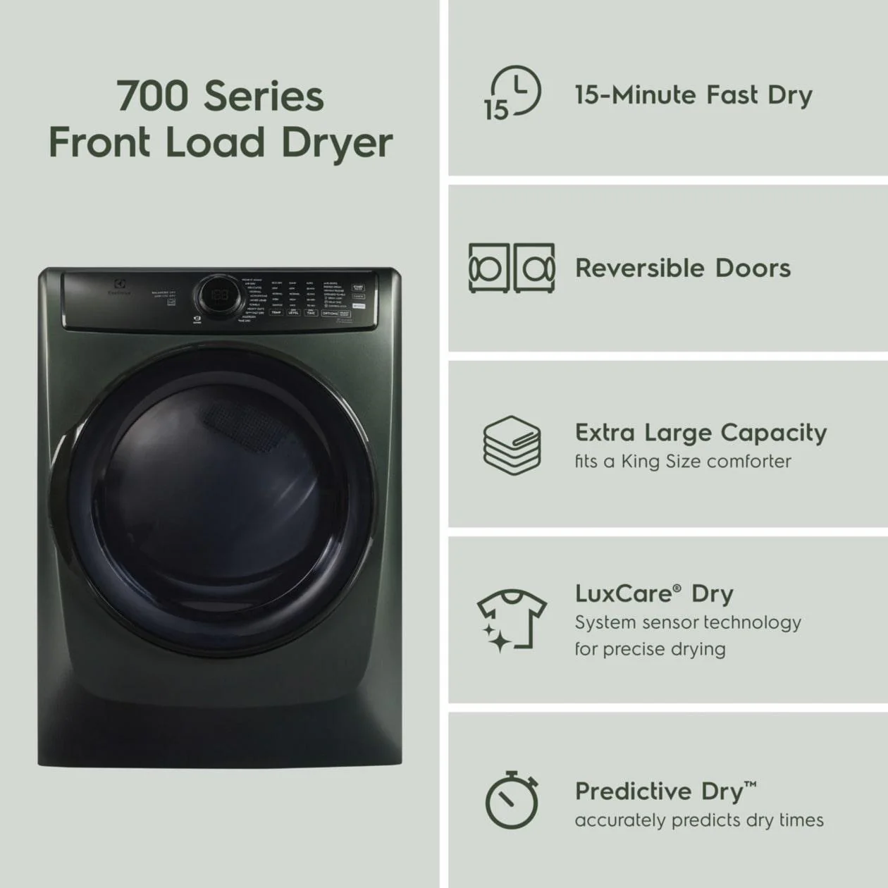 Electrolux ELFE7738AA Front Load Perfect Steam™ Electric Dryer with Balanced Dry™ and Instant Refresh - 8.0 Cu. Ft. - Image 10