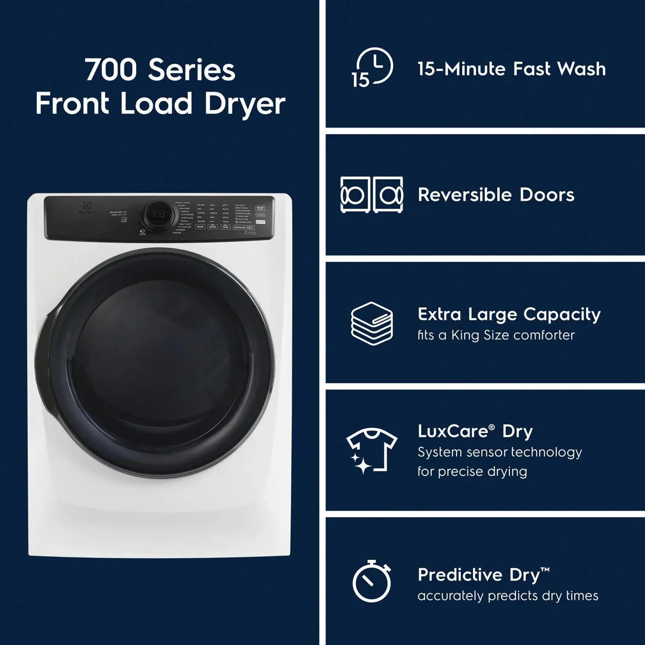 Electrolux ELFG7738MW Front Load Perfect Steam™ Gas Dryer with LuxCare® Dry and Instant Refresh - 8.0 Cu. Ft. - Image 9