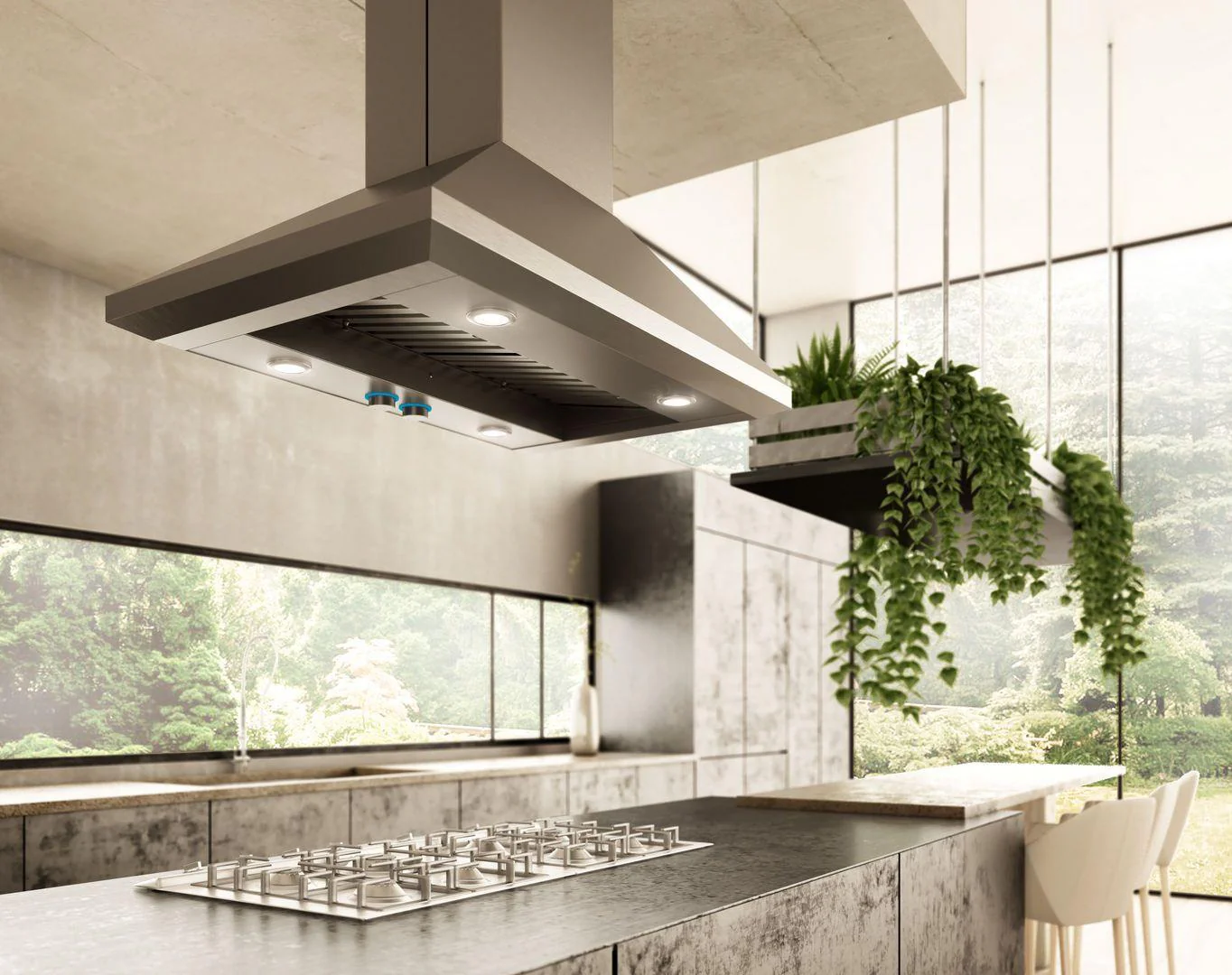 Elica ELI136S2 LEONE IS Island Range Hood 36" wide - 1200CFM - Image 4