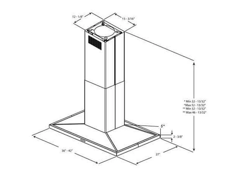 Elica KIT0100317 Optional Long Chimney Extension Kit for 9'0 - 12'0" - Image 2
