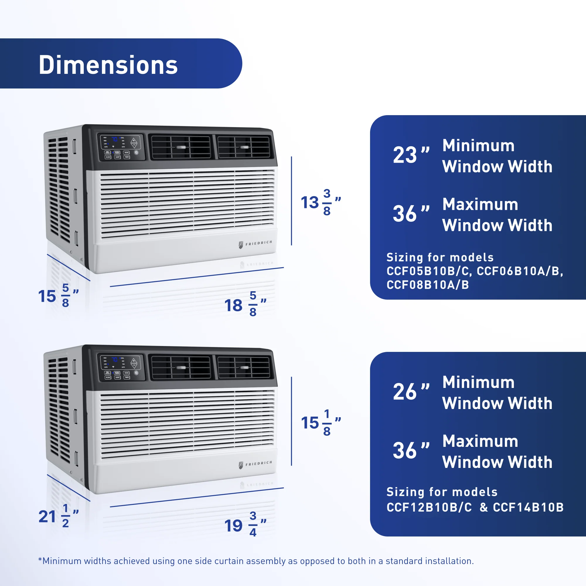 CCF10B10C Friedrich Chill Premier 10,000 BTU 115V Smart Window Air Conditioner - Cool Only - Image 11