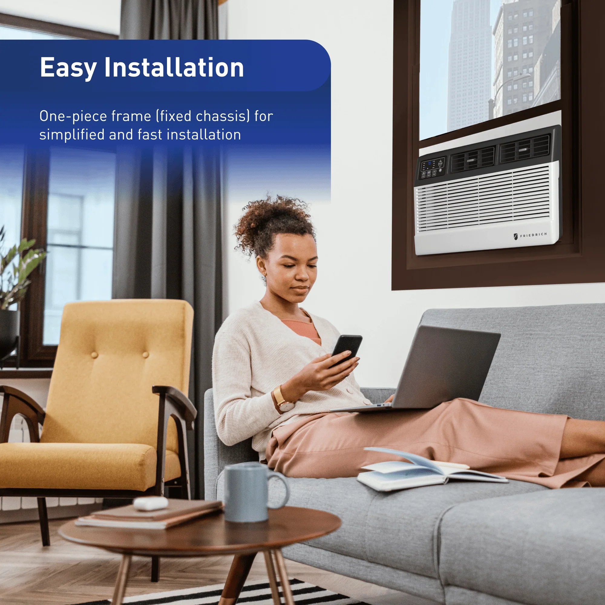 CCF12B10C Friedrich Chill Premier 12,000 BTU 115V Smart Window Air Conditioner - Cool Only - Image 6