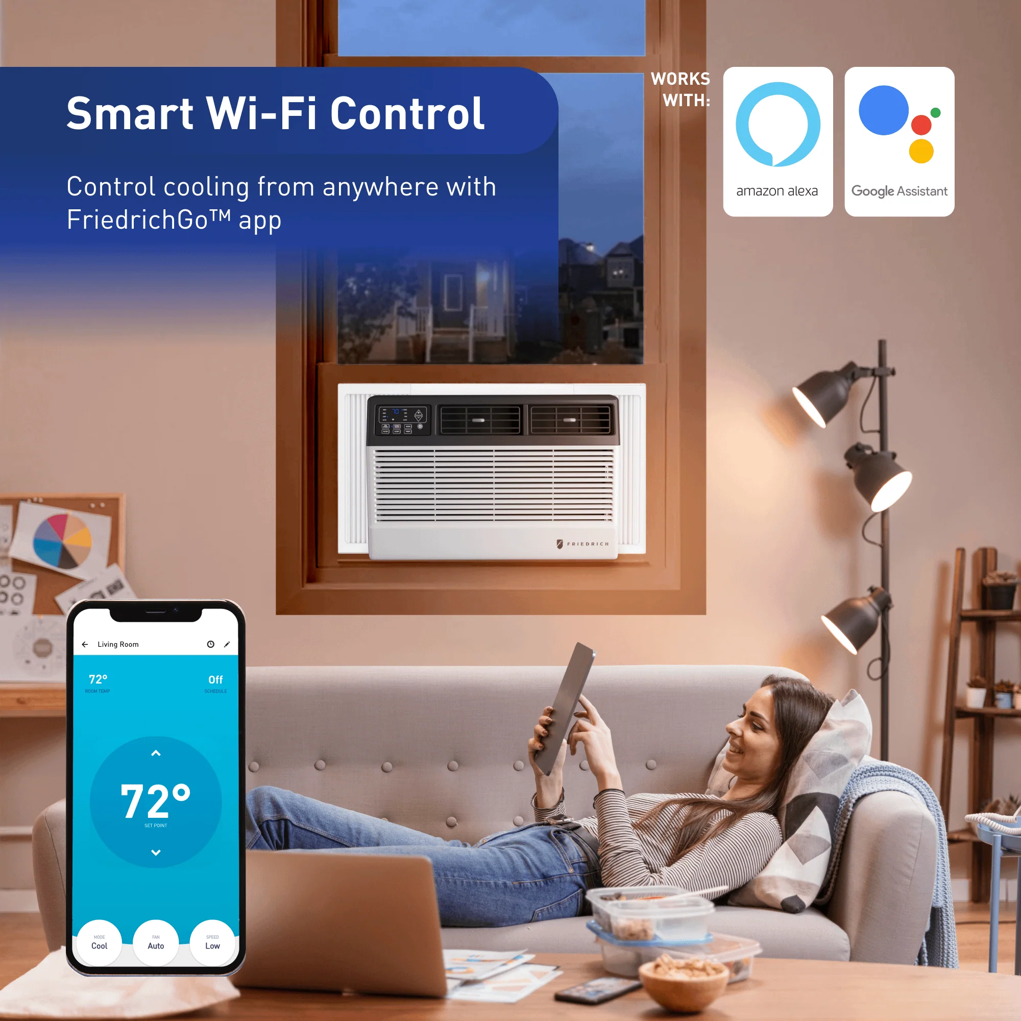 CCF12B10C Friedrich Chill Premier 12,000 BTU 115V Smart Window Air Conditioner - Cool Only - Image 7