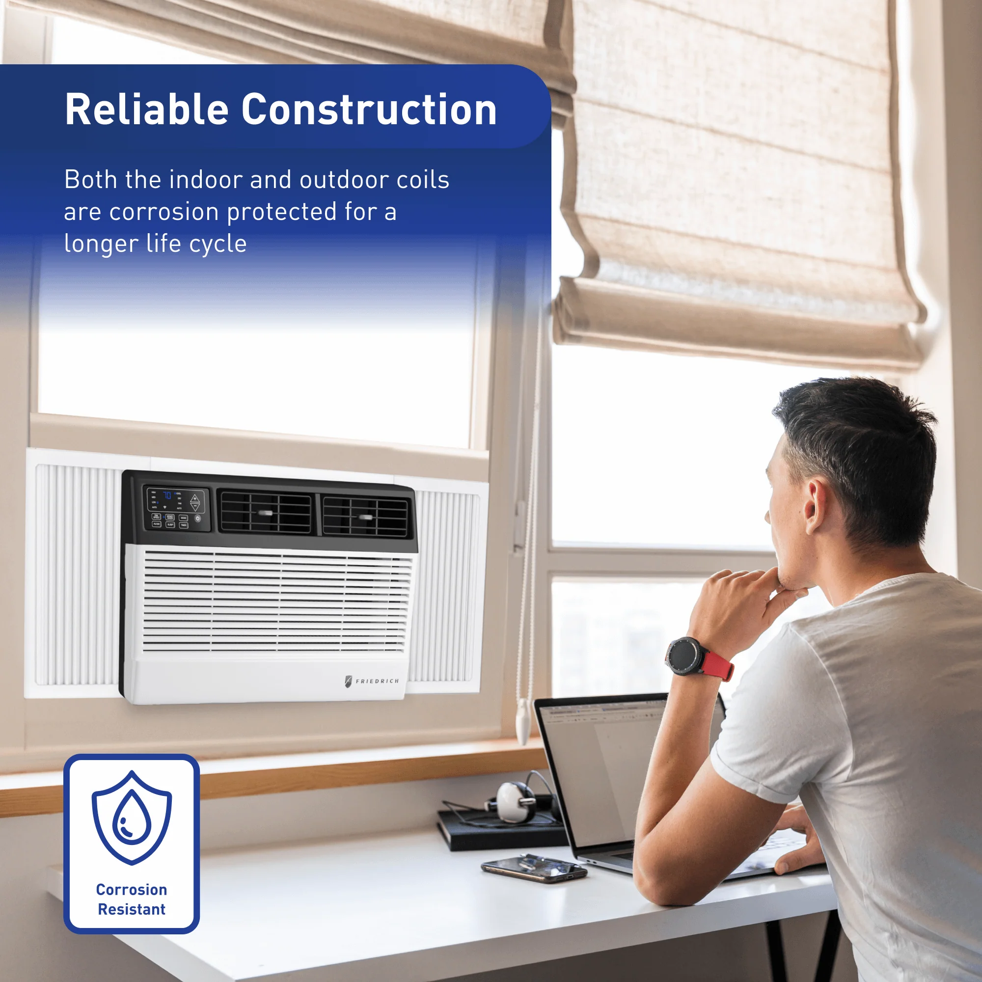 CCF12B10C Friedrich Chill Premier 12,000 BTU 115V Smart Window Air Conditioner - Cool Only - Image 8